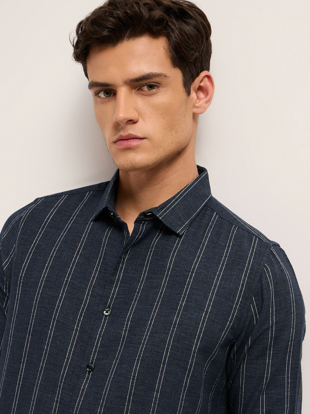 Men Cotton Striped Casual Shirt - Image 5