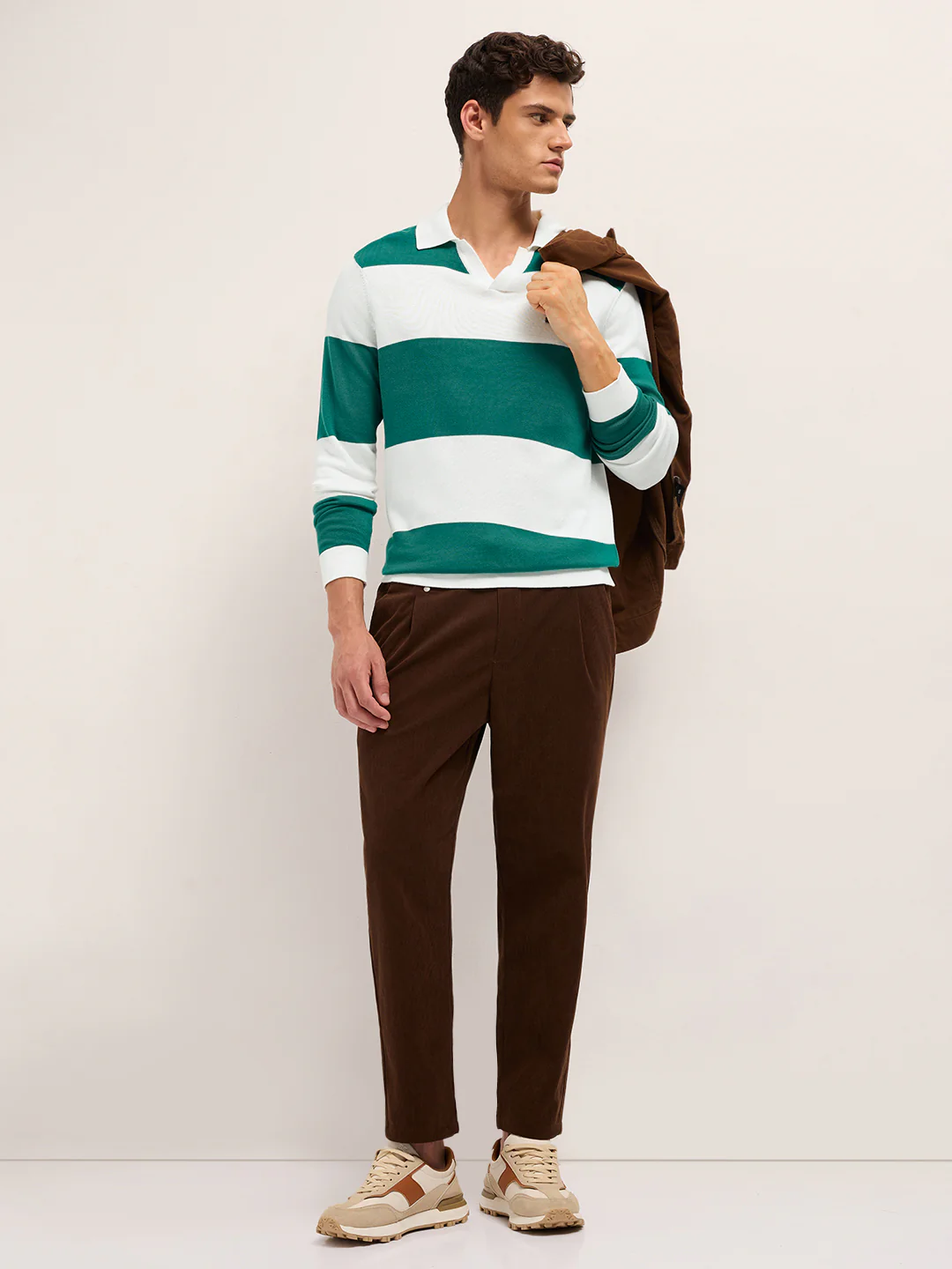 Men Cotton Striped Polo T-Shirt - Image 4