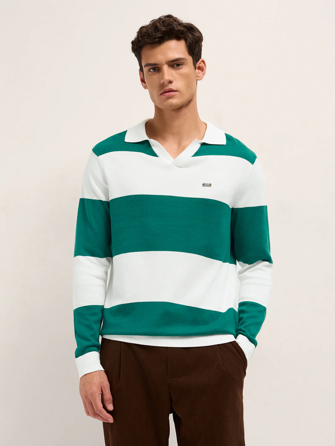 Men Cotton Striped Polo T-Shirt - Image 6