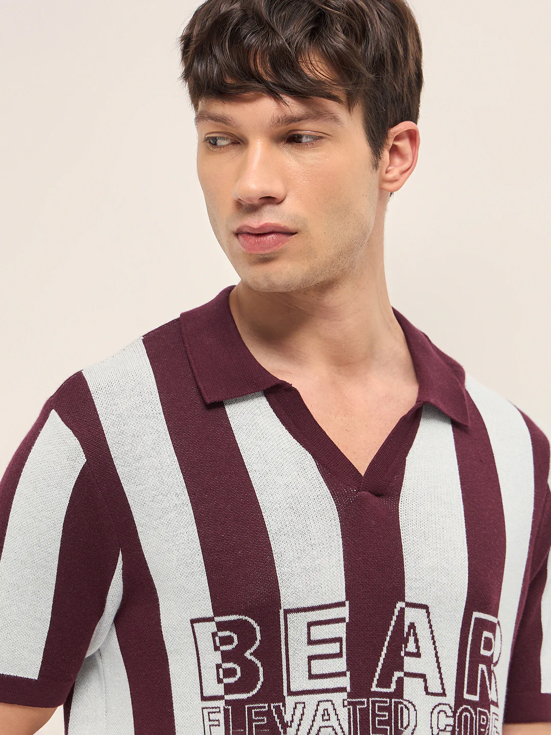 Men Cotton Striped Polo T-Shirt - Image 5