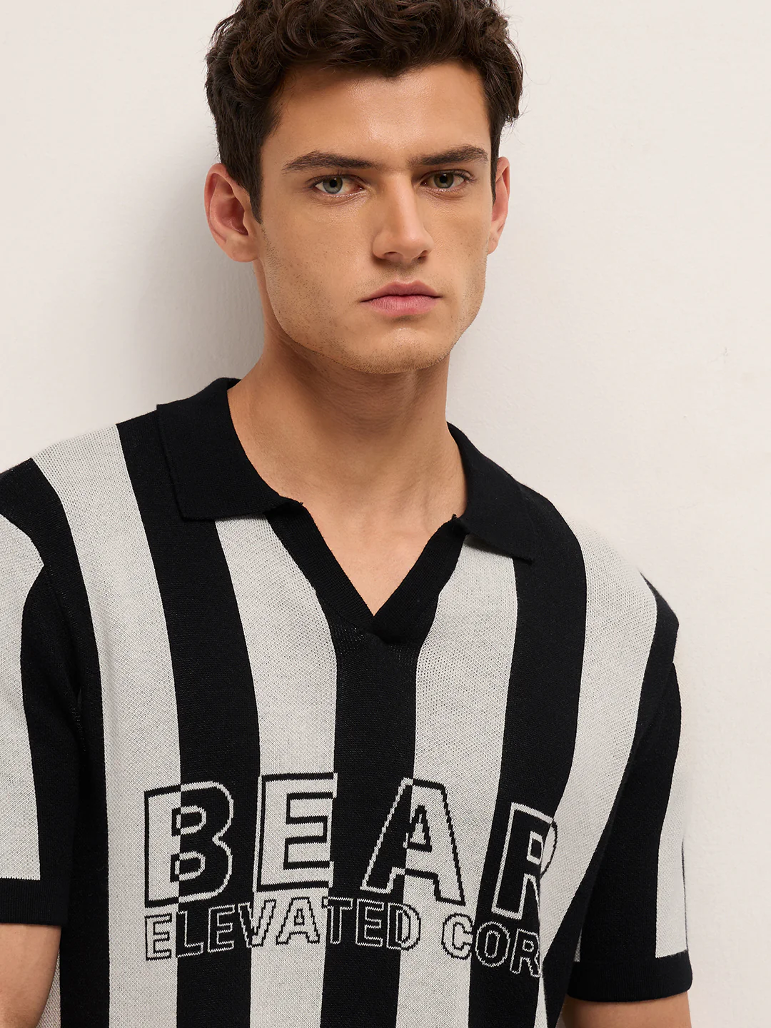 Men Cotton Striped Polo T-Shirt - Image 5
