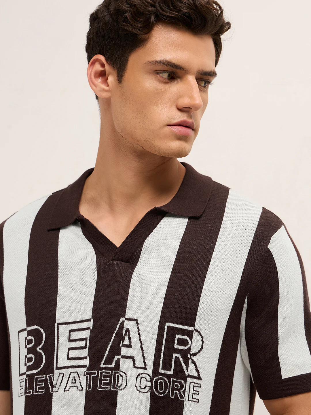 Men Cotton Striped Polo T-Shirt - Image 5