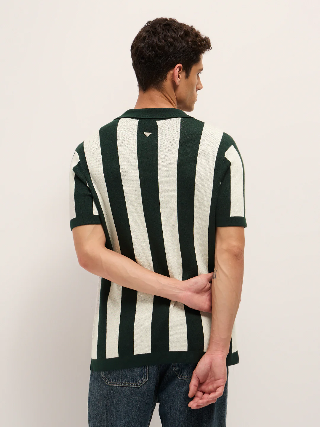 Men Cotton Striped Polo T-Shirt - Image 2
