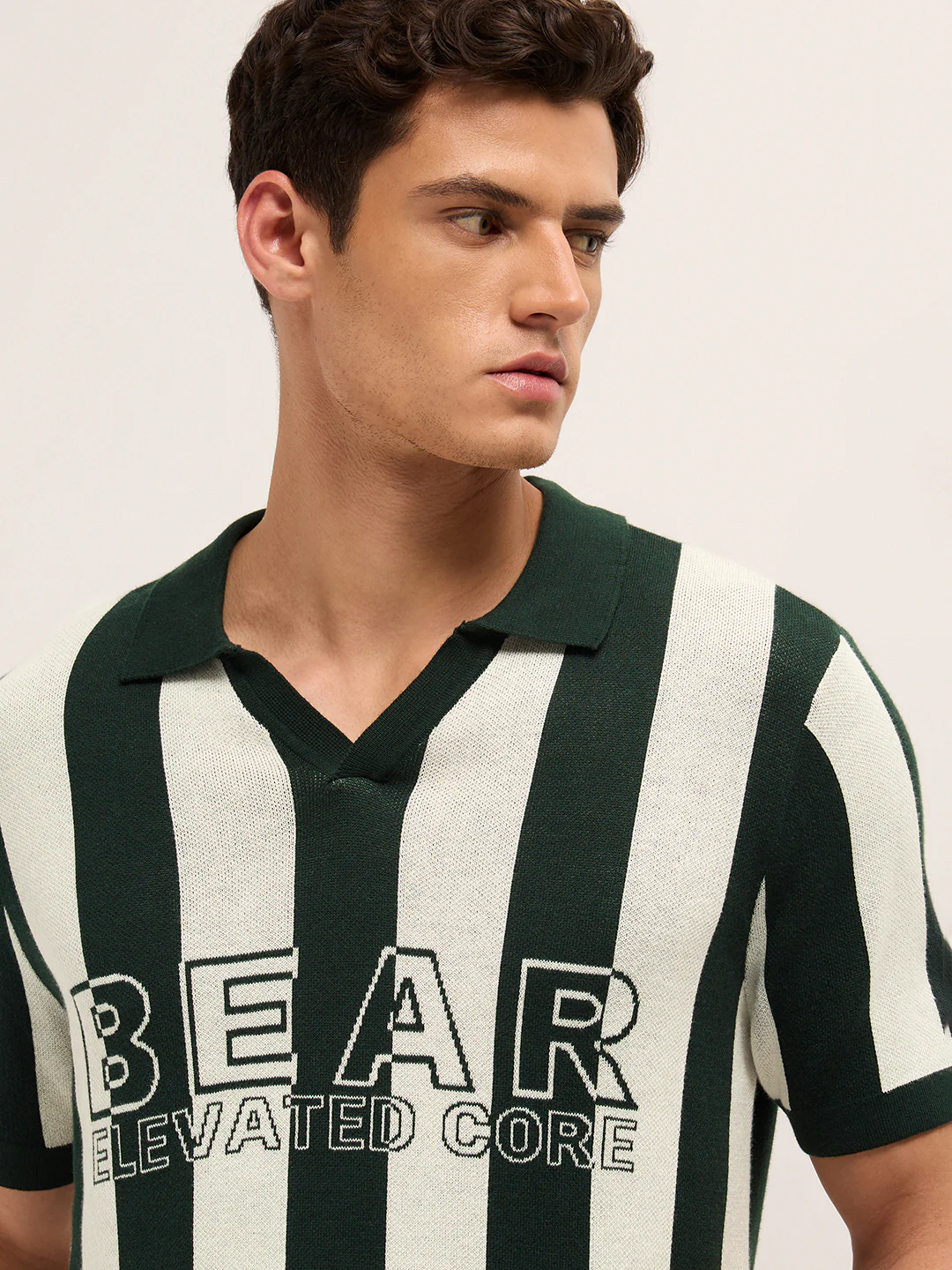 Men Cotton Striped Polo T-Shirt - Image 5