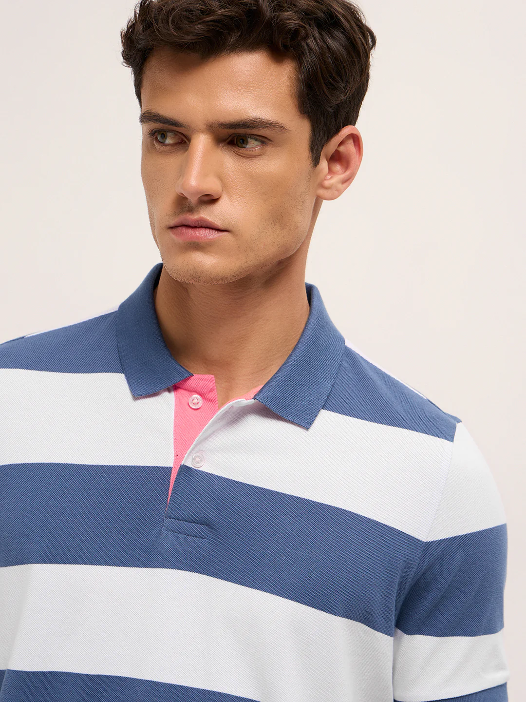 Men Cotton Striped Polo T-Shirt - Image 5