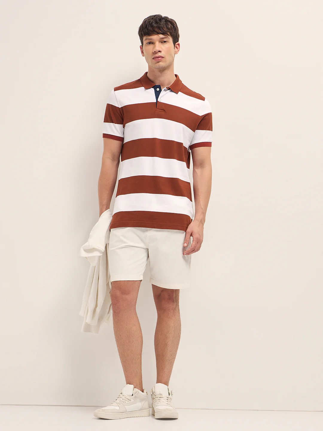 Men Cotton Striped Polo T-Shirt - Image 4