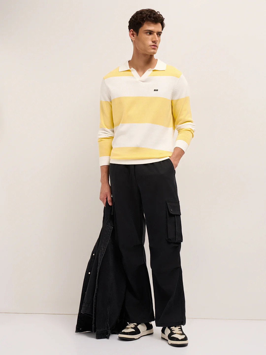 Men Cotton Striped Polo T-Shirt - Image 4