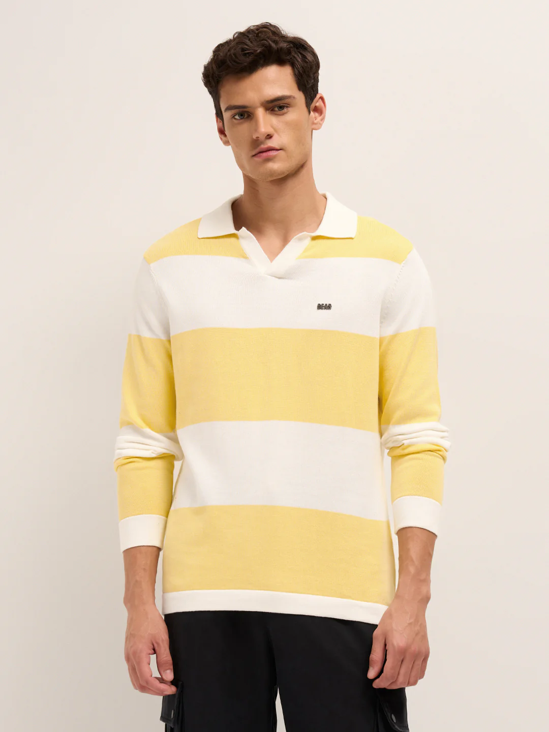Men Cotton Striped Polo T-Shirt - Image 6