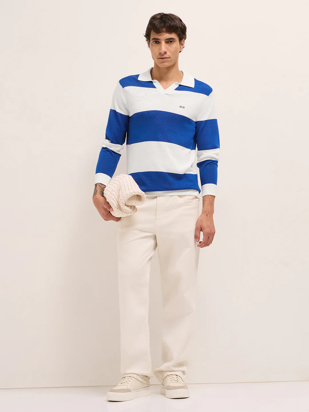 Men Cotton Striped Polo T-Shirt - Image 4