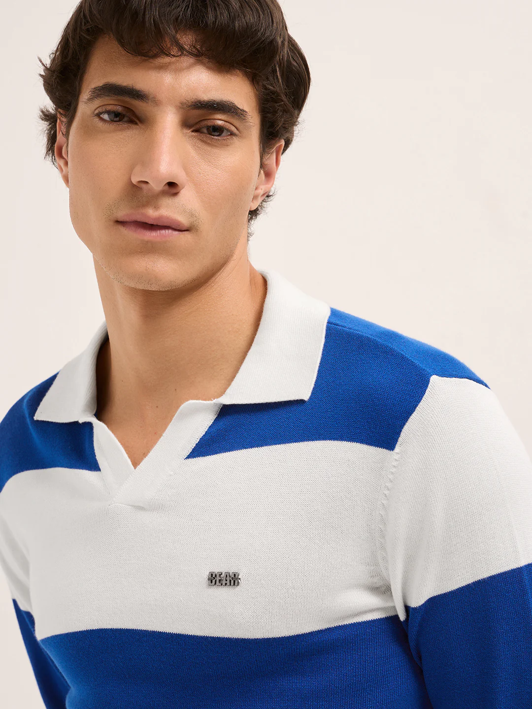 Men Cotton Striped Polo T-Shirt - Image 5