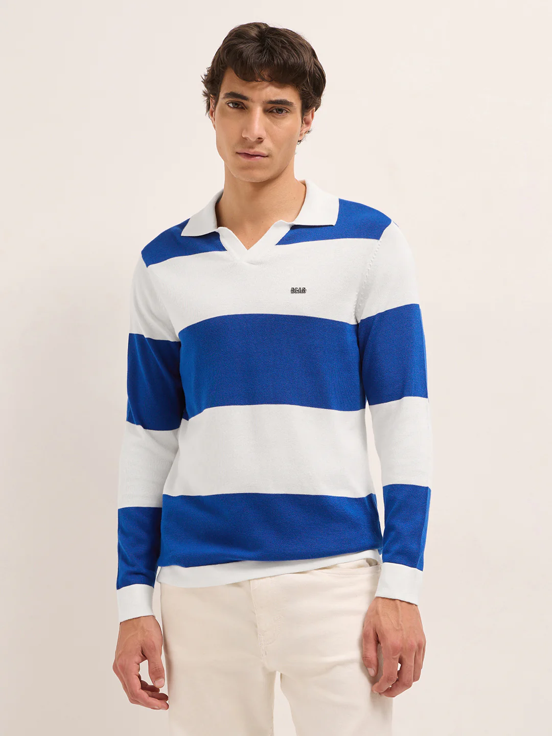 Men Cotton Striped Polo T-Shirt - Image 6