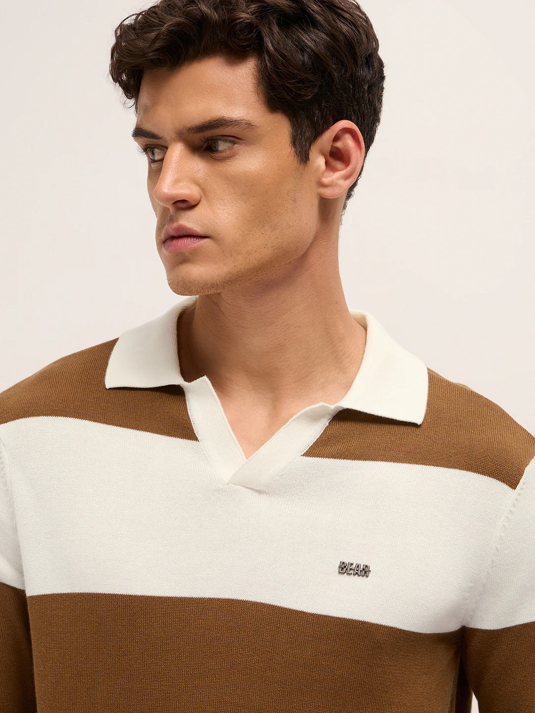 Men Cotton Striped Polo T-Shirt - Image 5