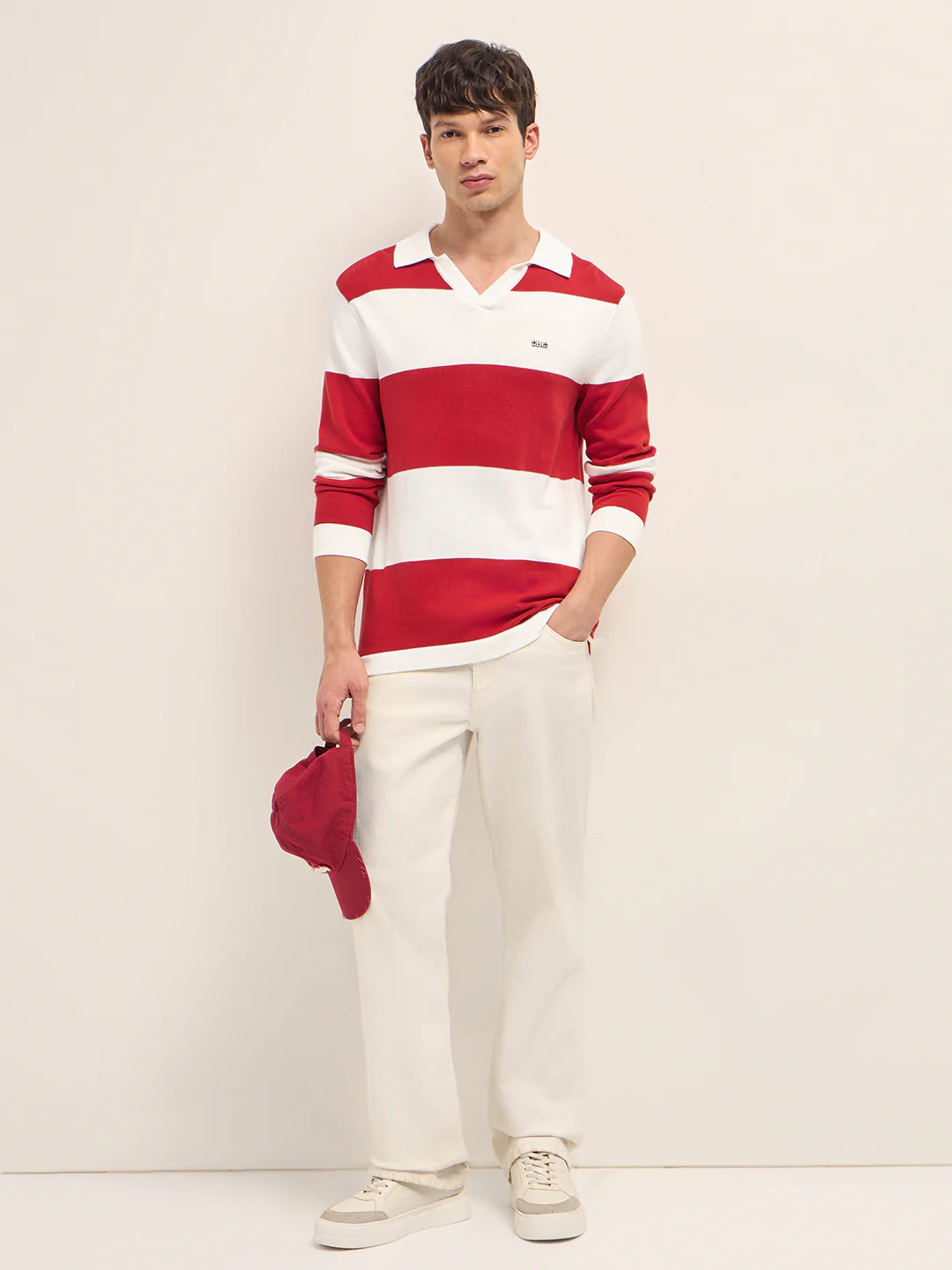 Men Cotton Striped Polo T-Shirt - Image 4