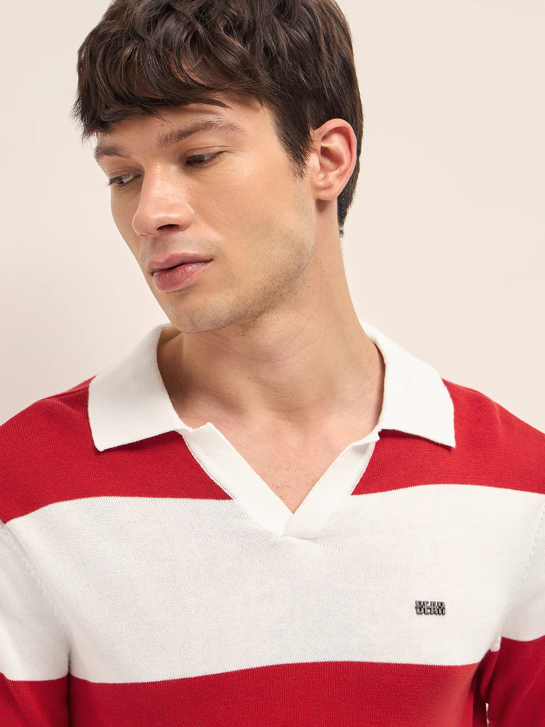 Men Cotton Striped Polo T-Shirt - Image 5