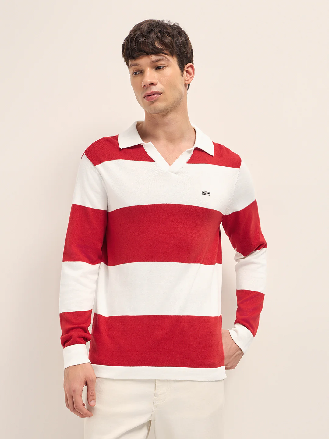 Men Cotton Striped Polo T-Shirt - Image 6