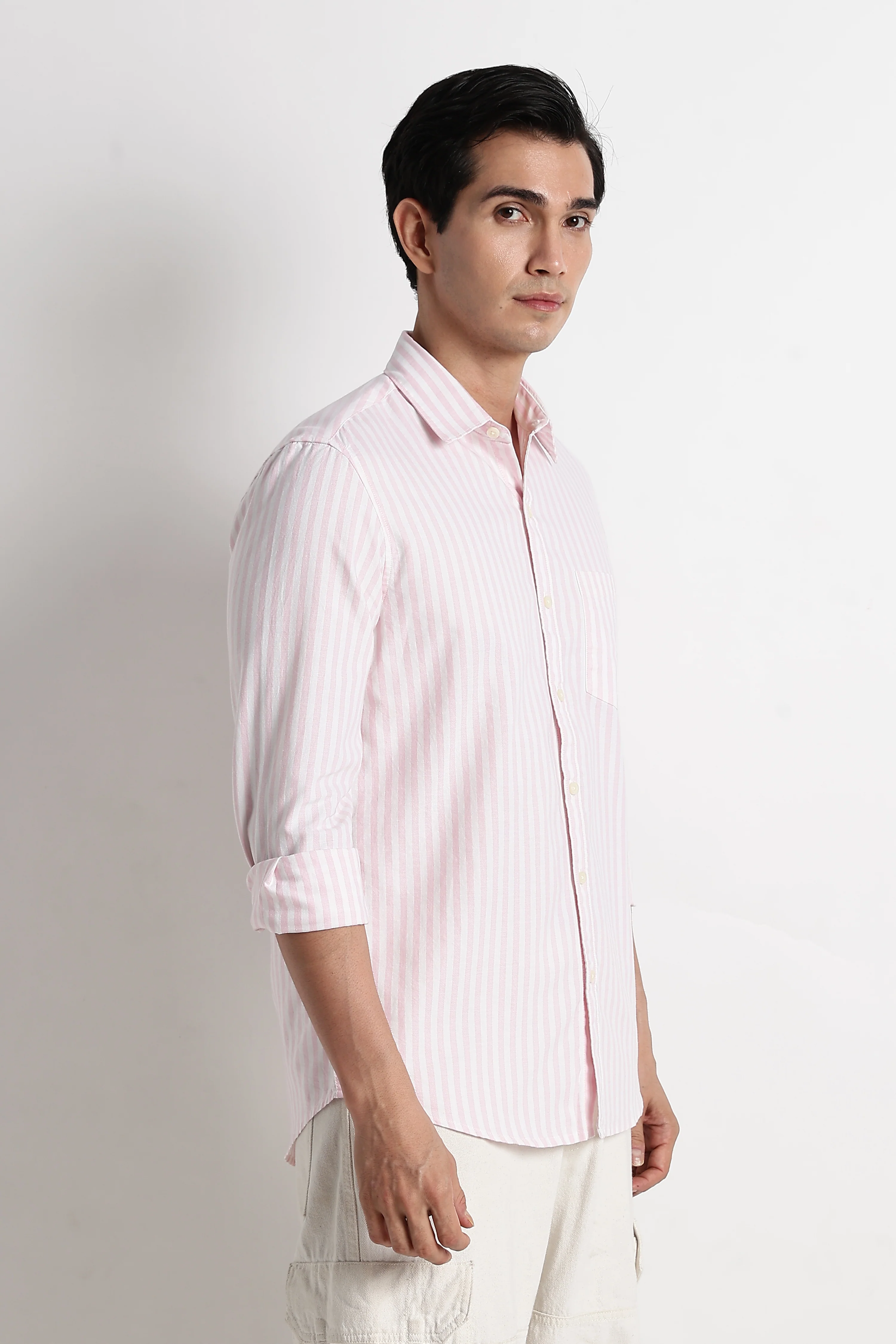Men Cotton Striped Shirt - Image 2
