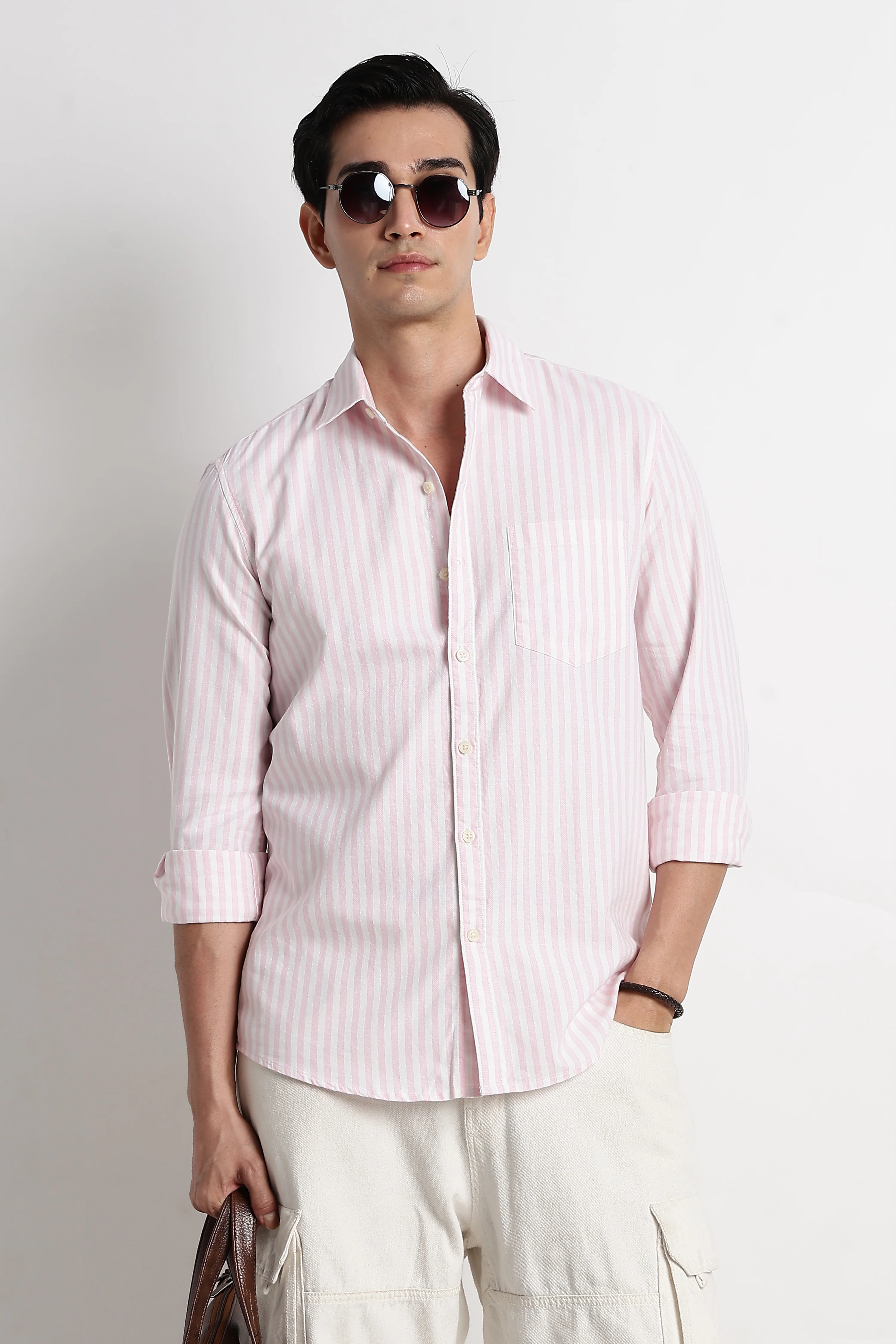 Men Cotton Striped Shirt - Image 3