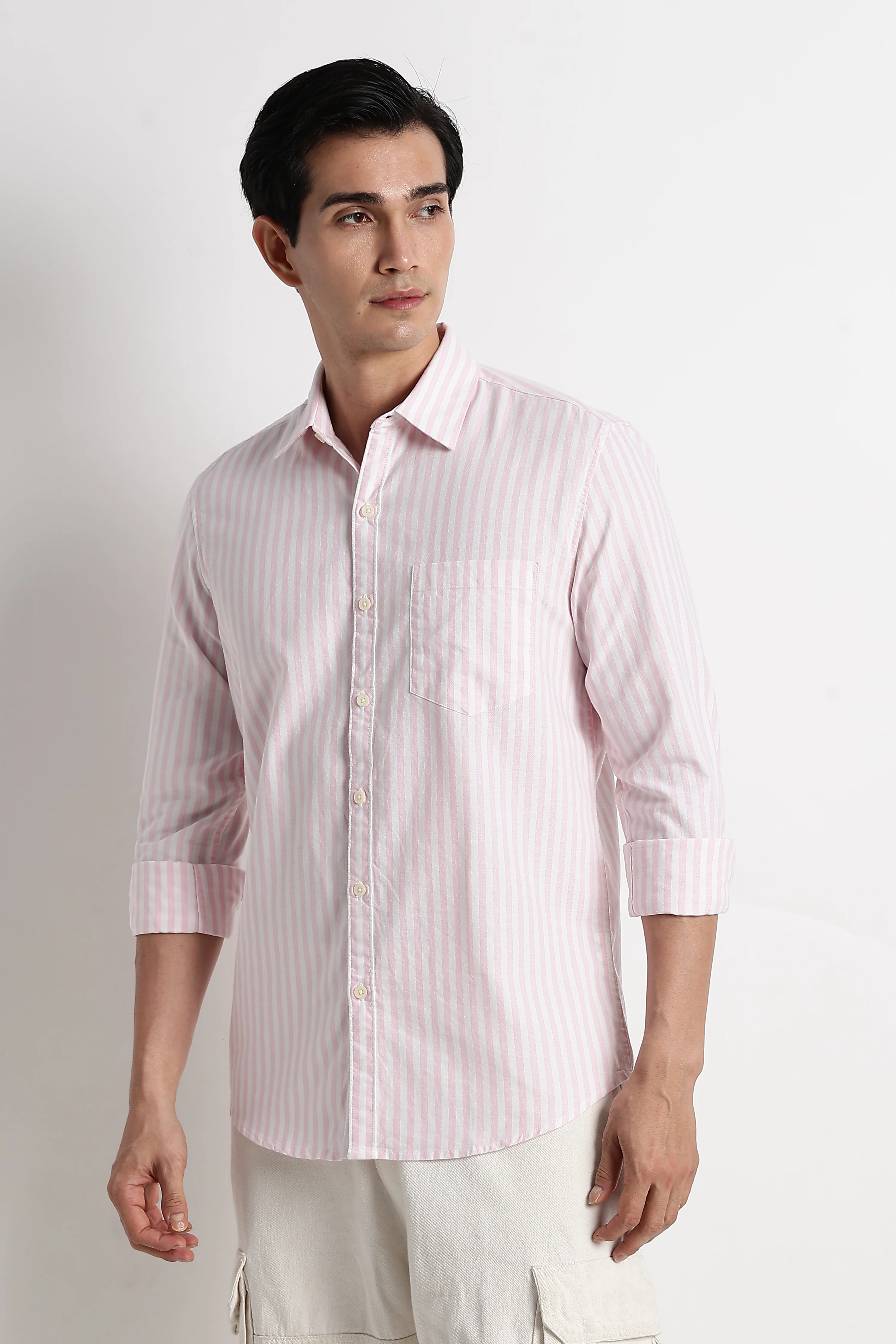 Men Cotton Striped Shirt - Image 5