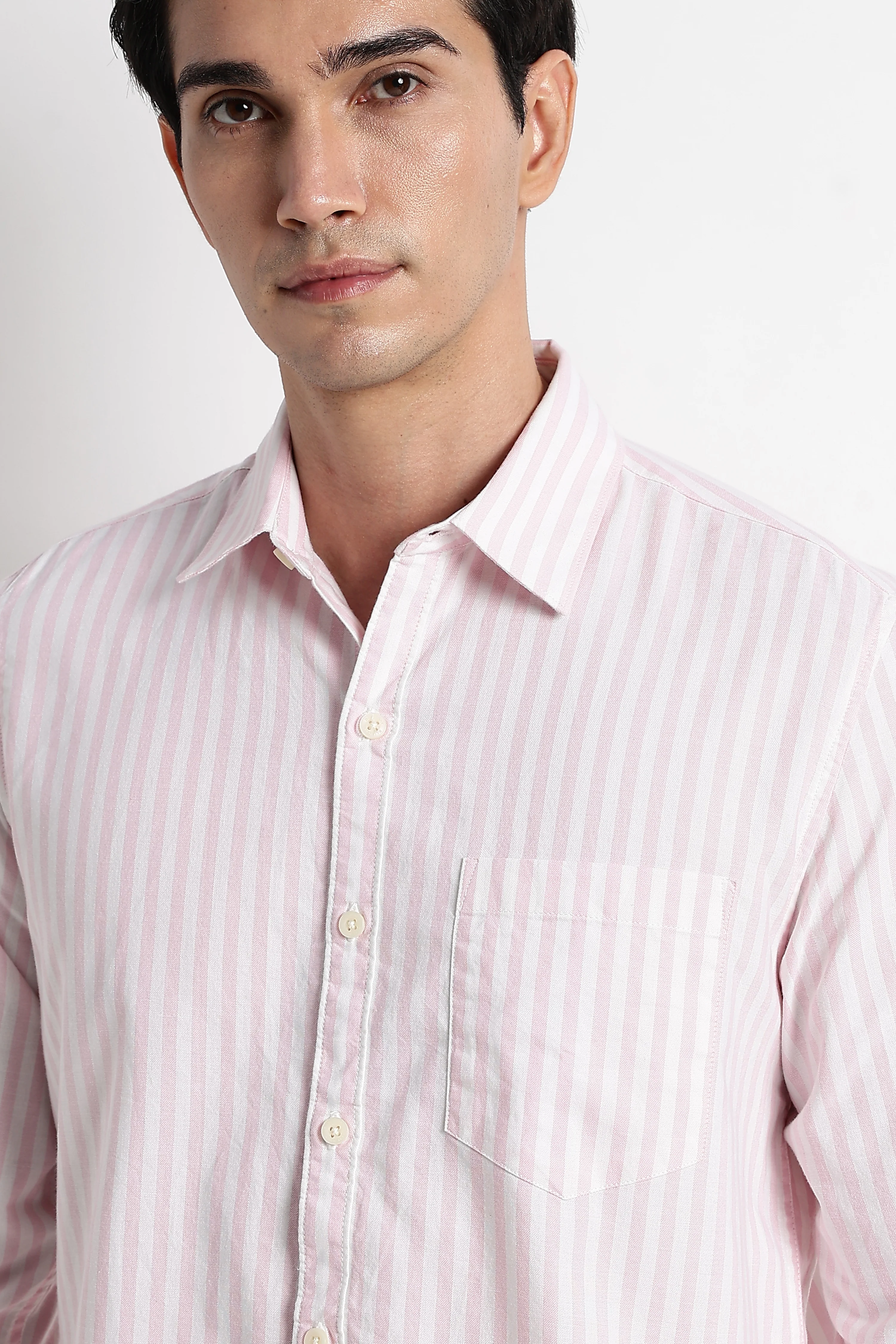 Men Cotton Striped Shirt - Image 6