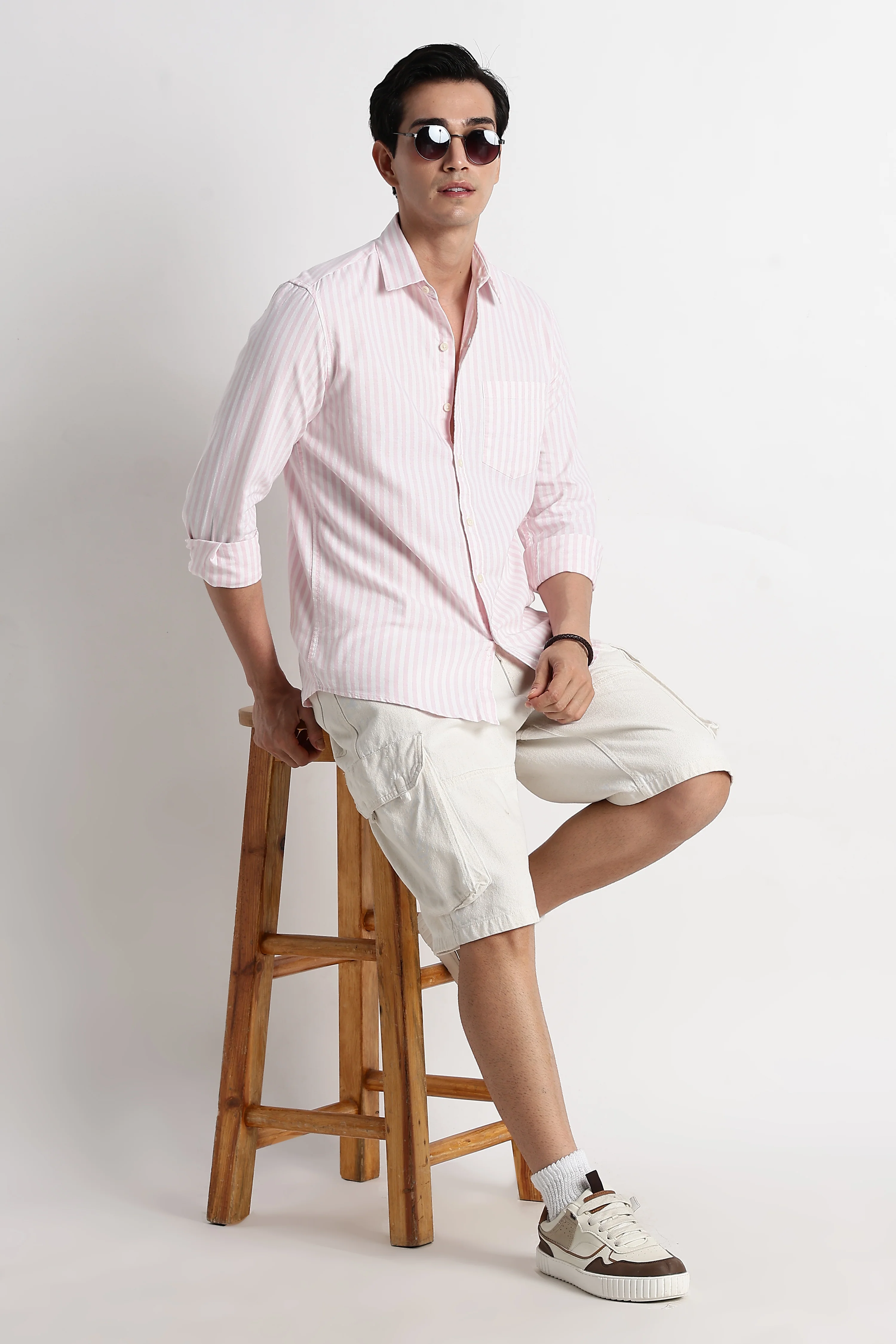 Men Cotton Striped Shirt - Image 7
