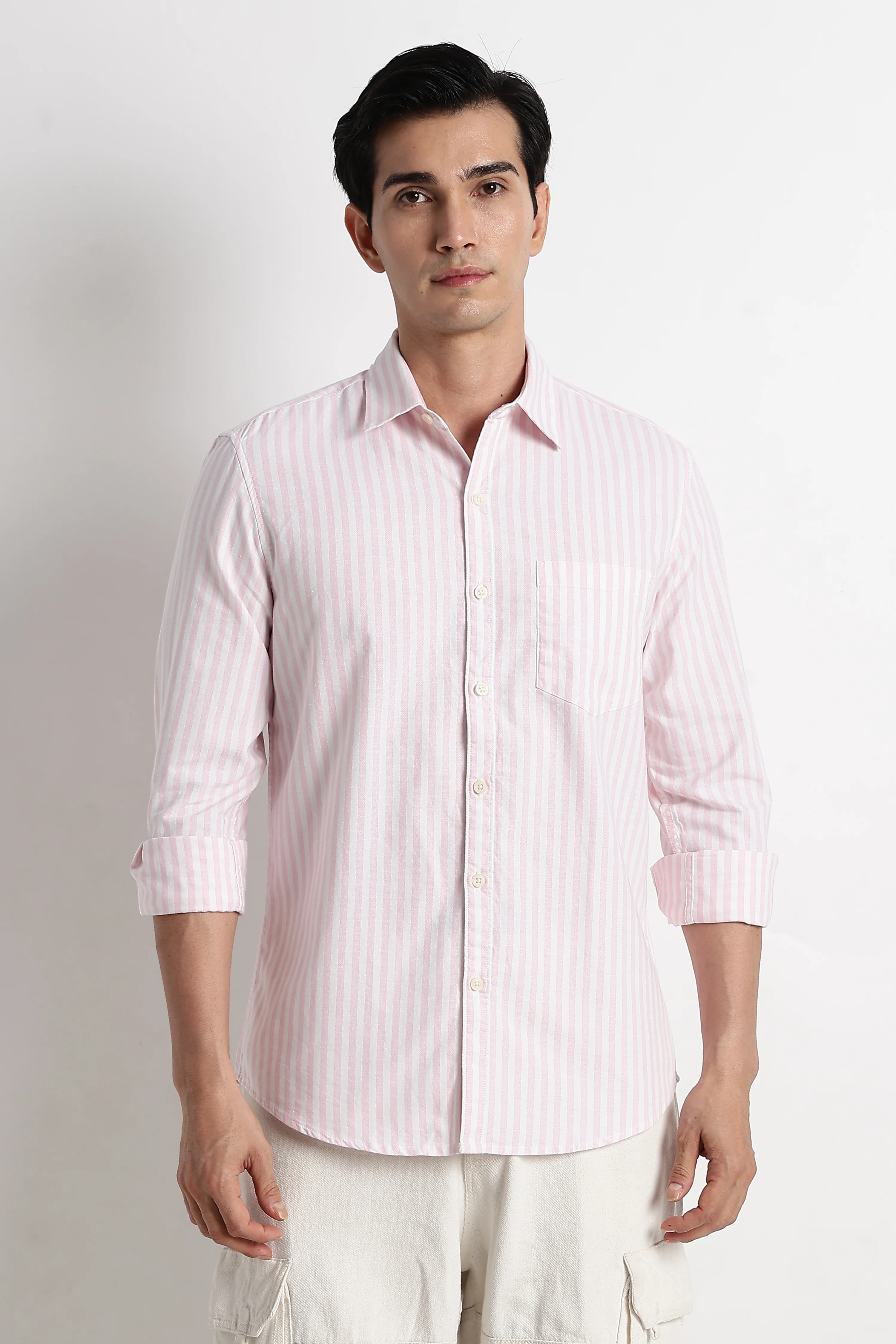 Men Cotton Striped Shirt - Image 8