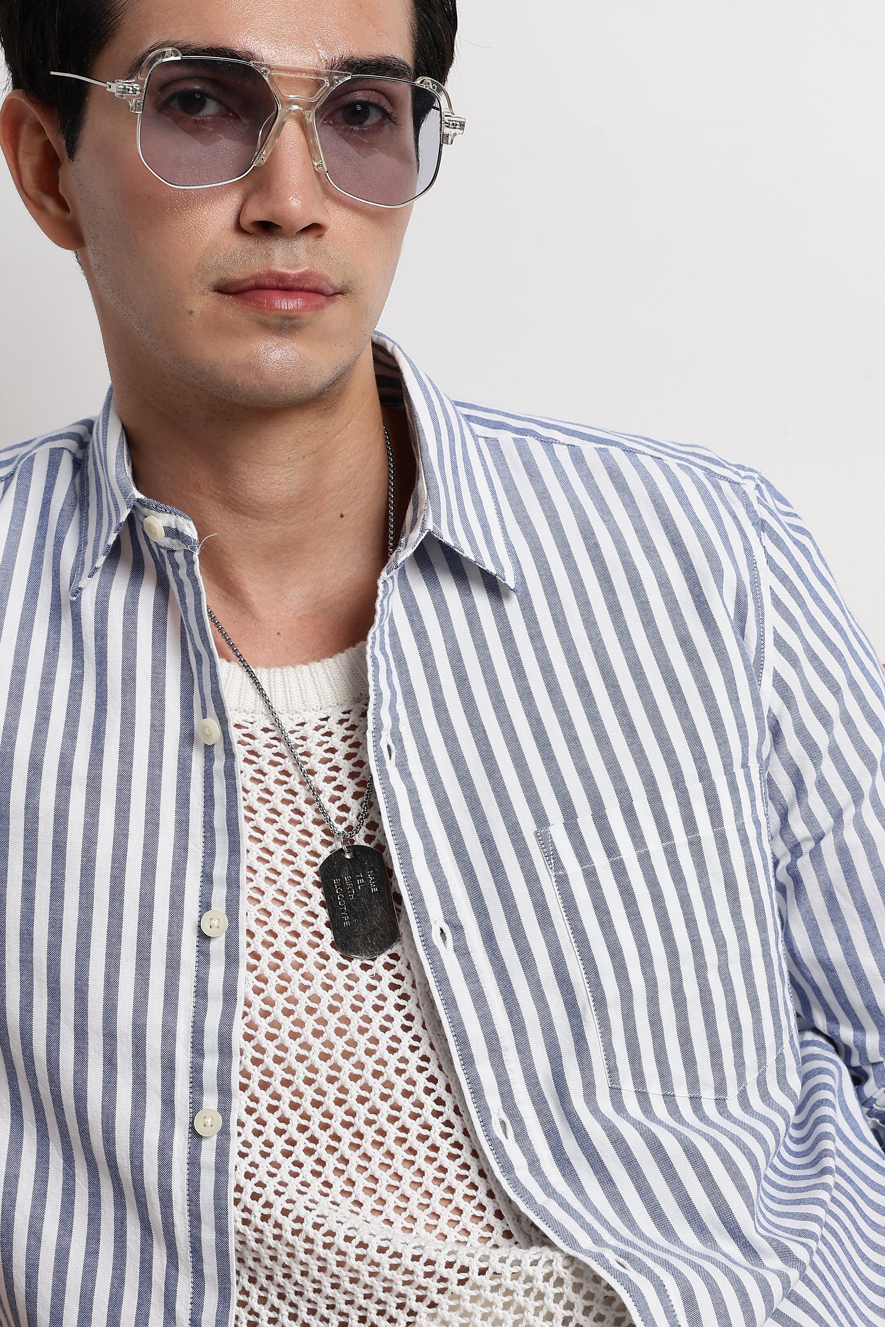 Men Cotton Striped Shirt - Image 11