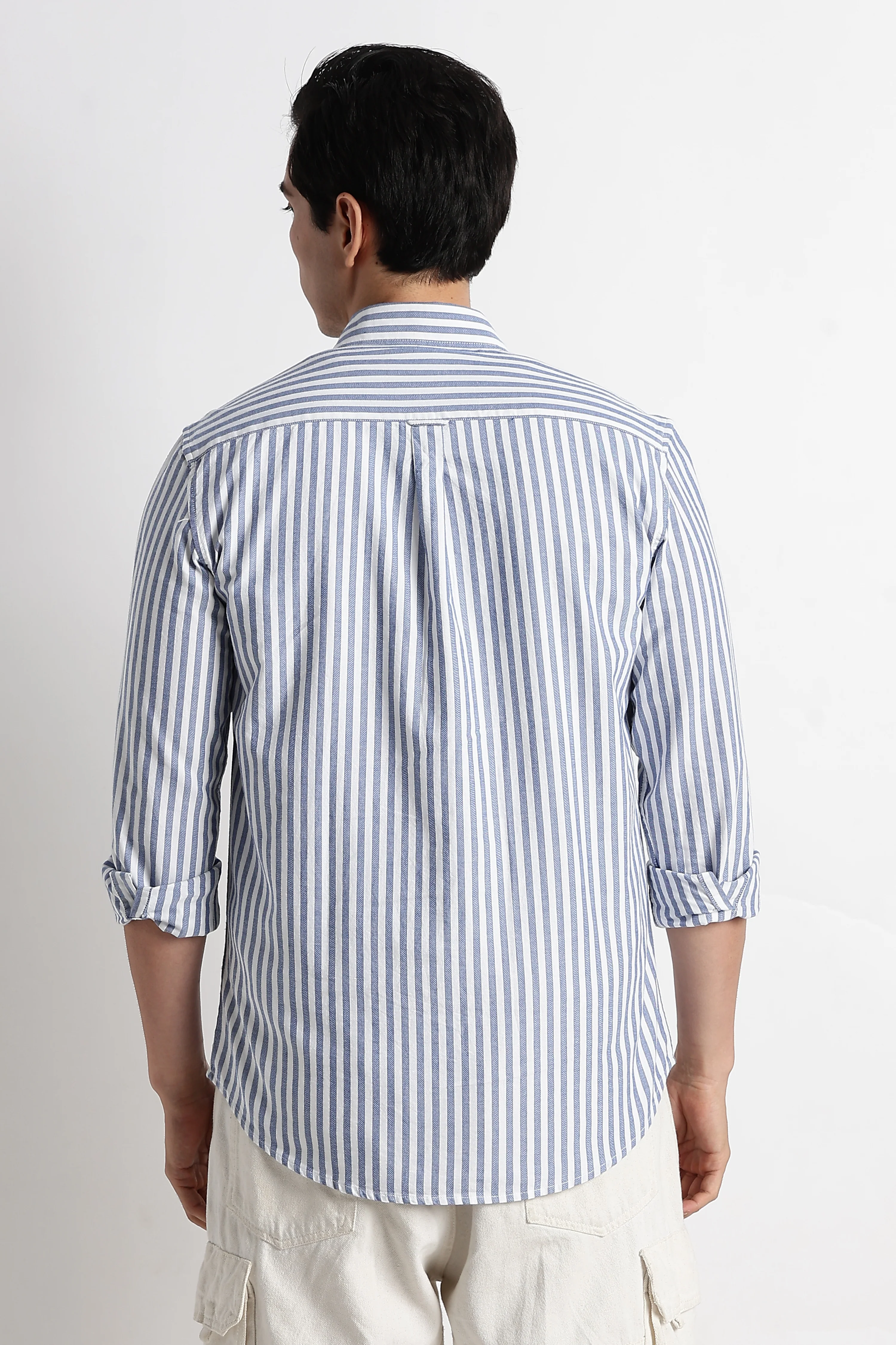 Men Cotton Striped Shirt - Image 3