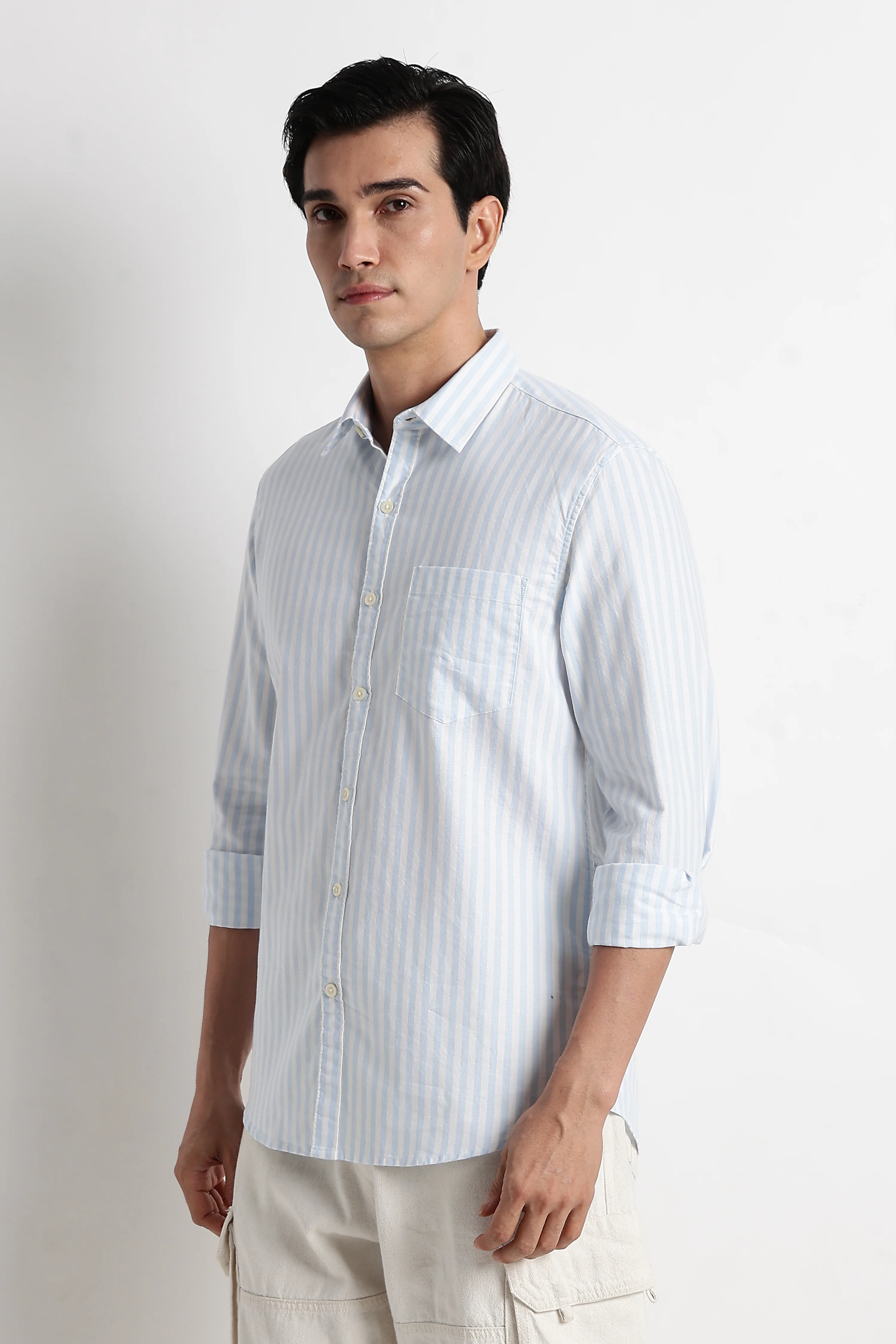 Men Cotton Striped Shirt - Image 11