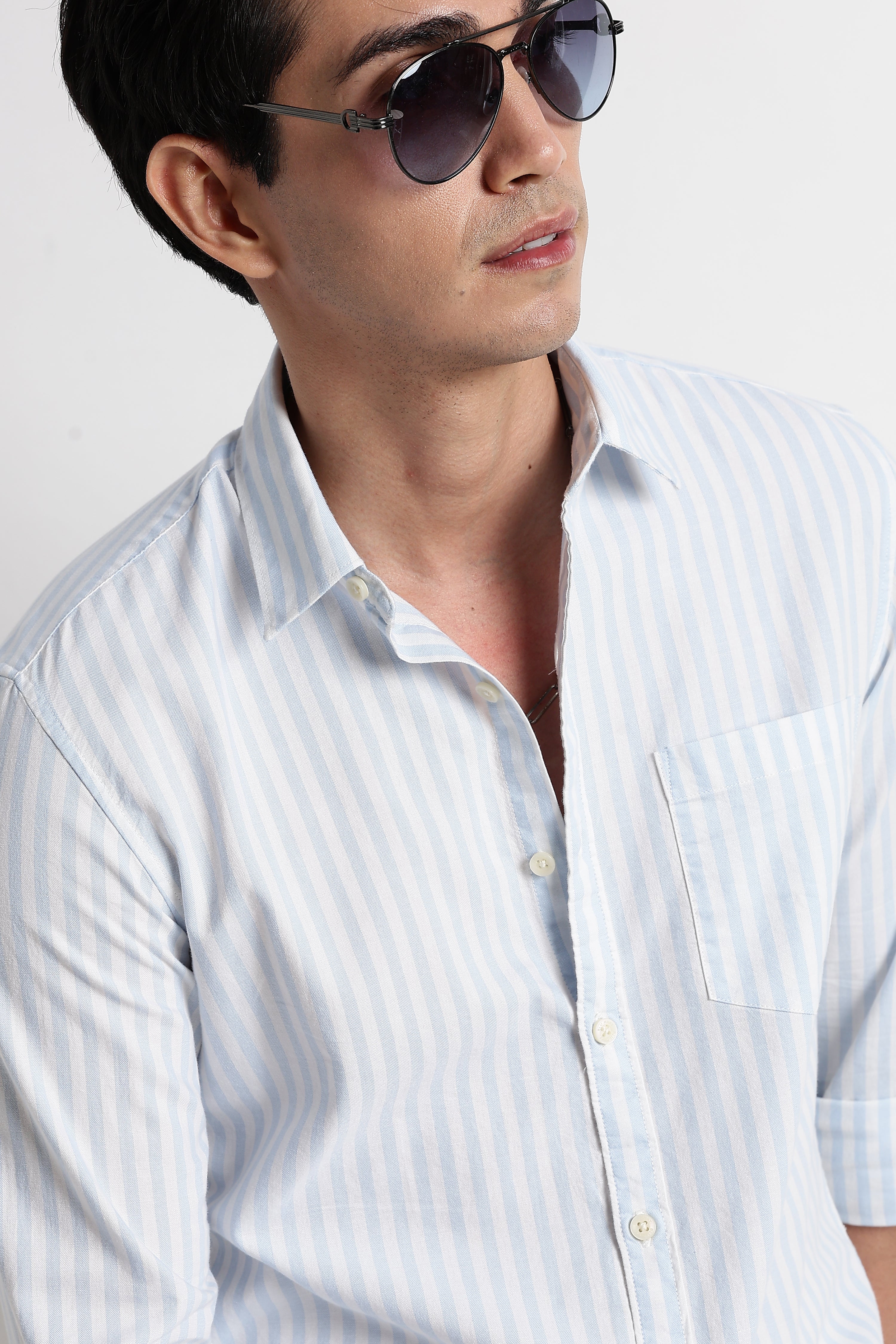 Men Cotton Striped Shirt - Image 3