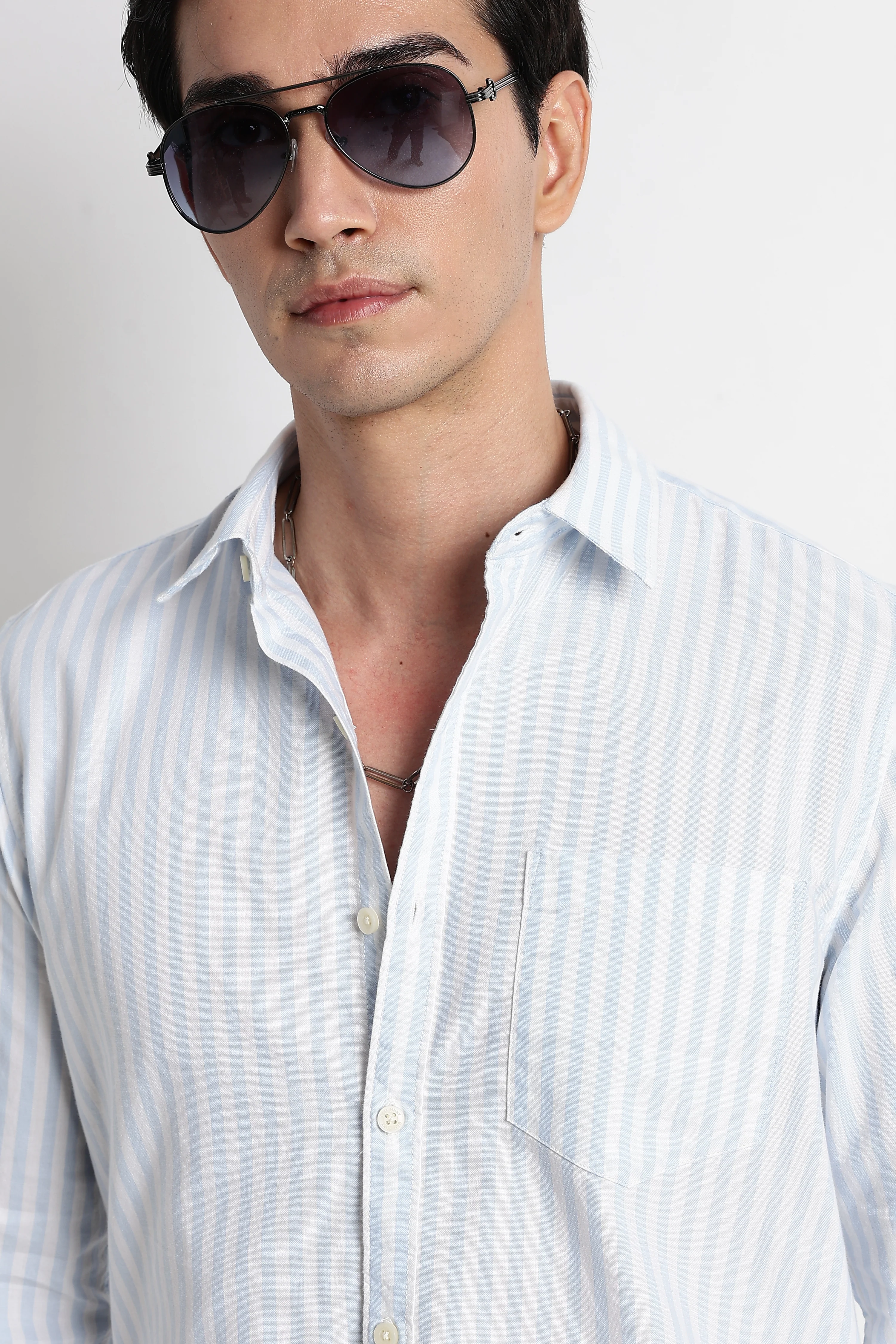 Men Cotton Striped Shirt - Image 4