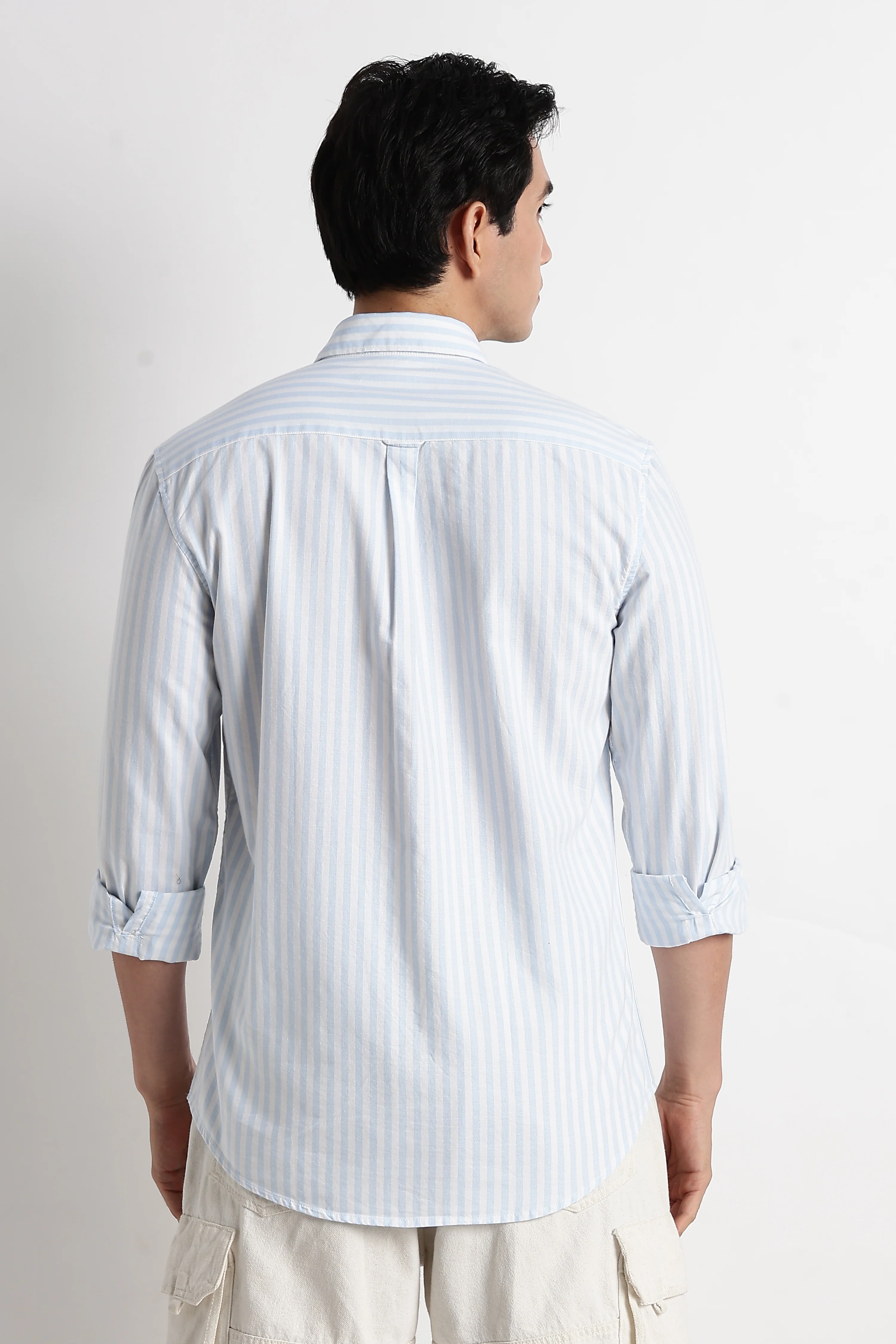 Men Cotton Striped Shirt - Image 7