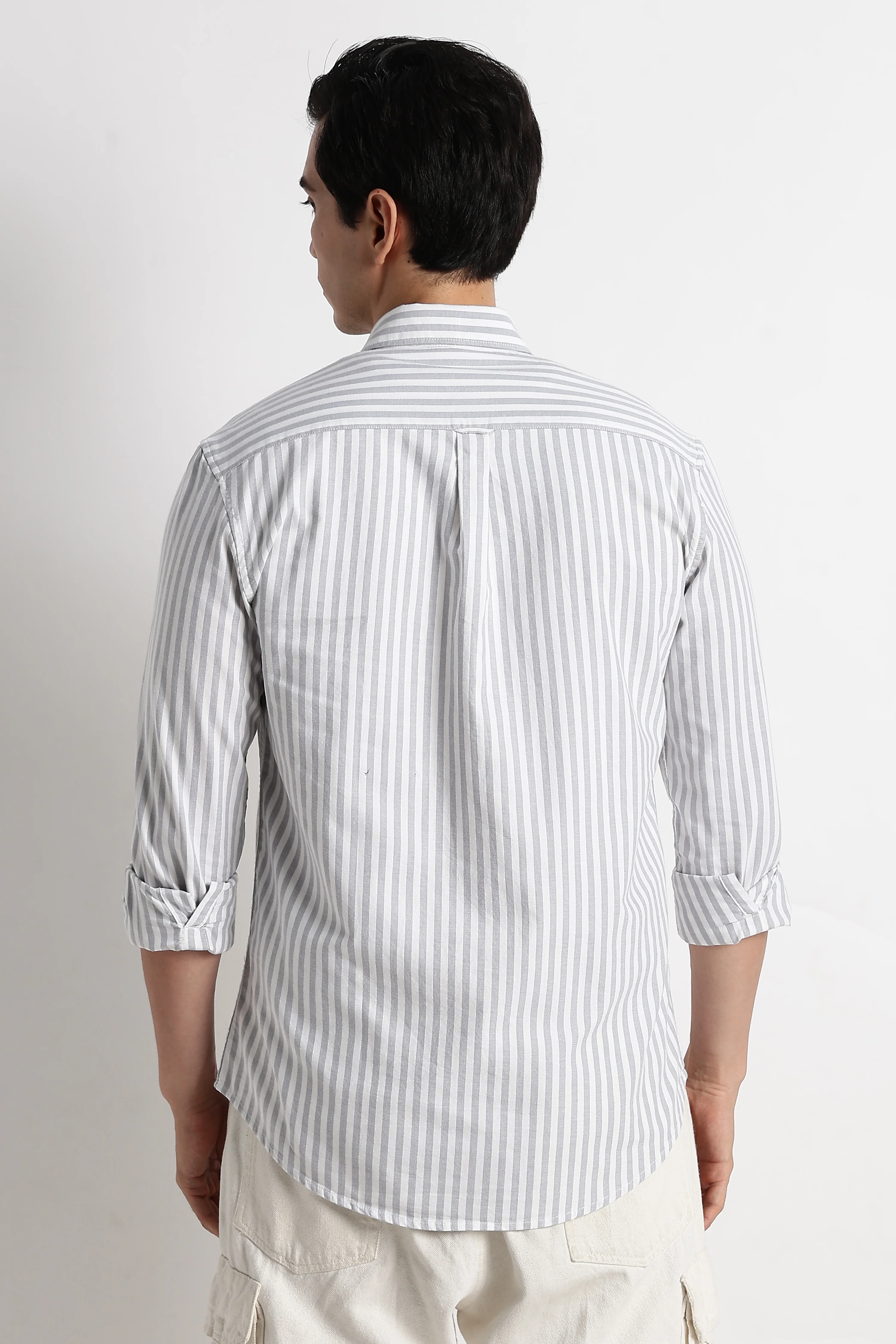 Men Cotton Striped Shirt - Image 2