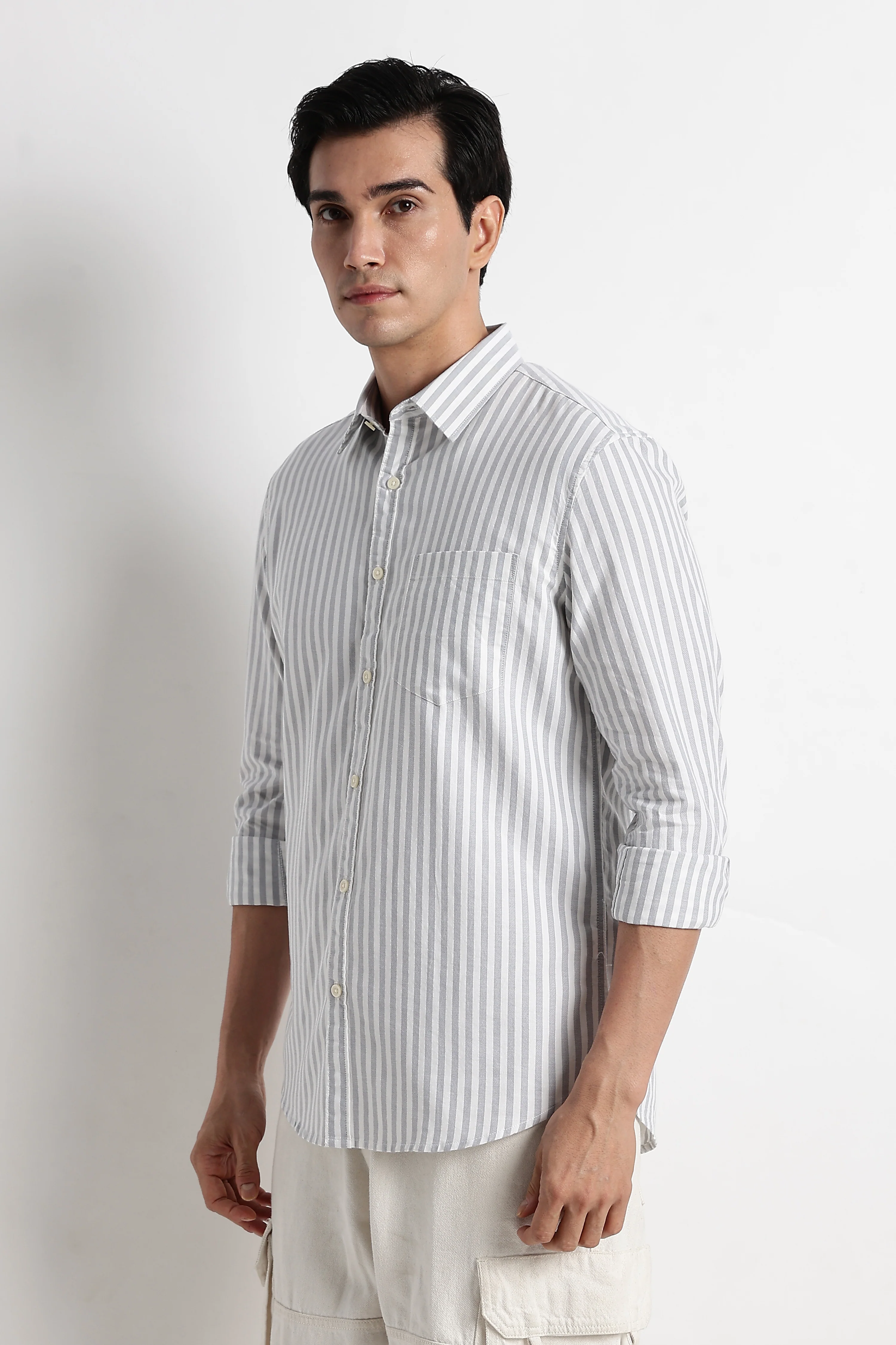 Men Cotton Striped Shirt - Image 4