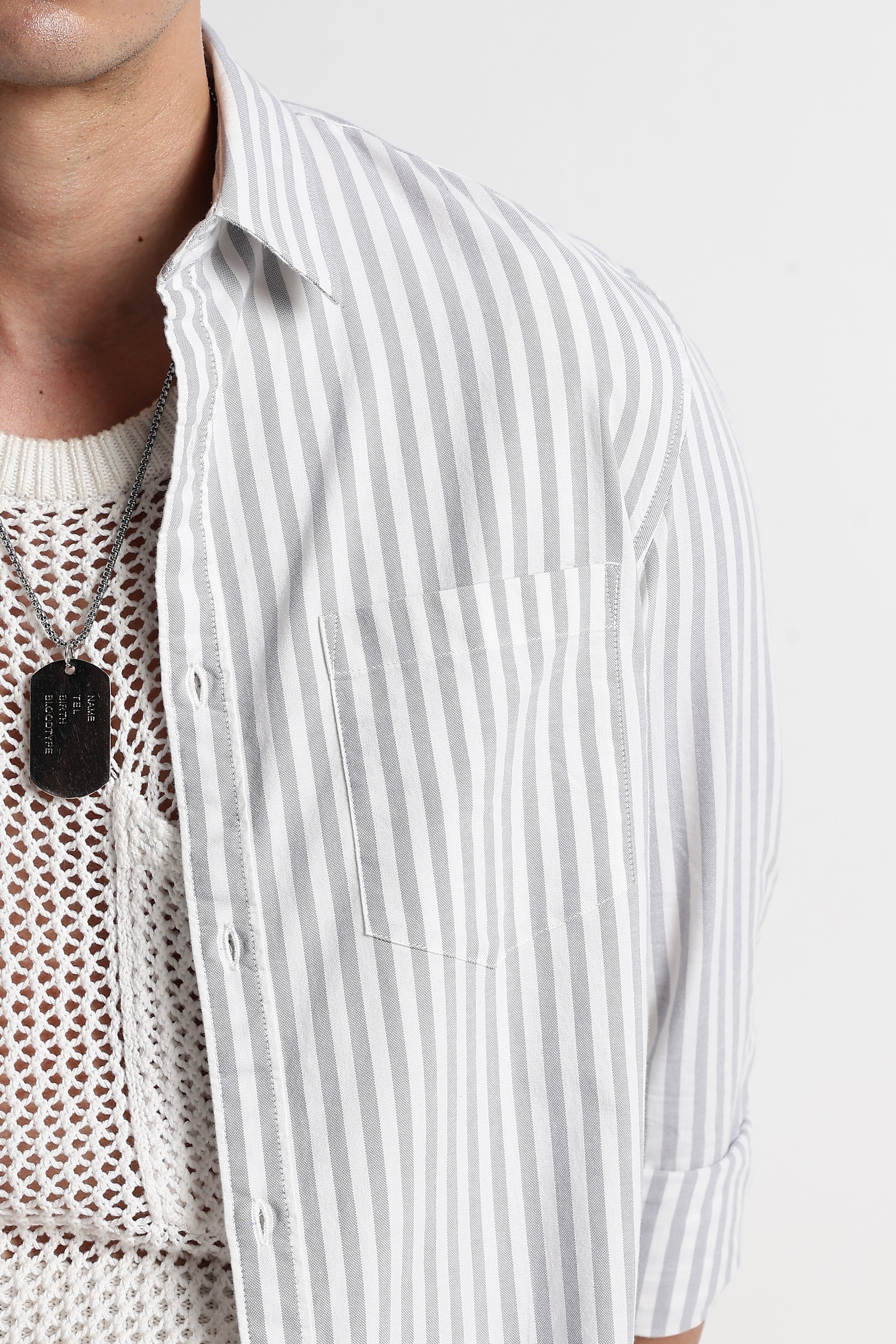 Men Cotton Striped Shirt - Image 5