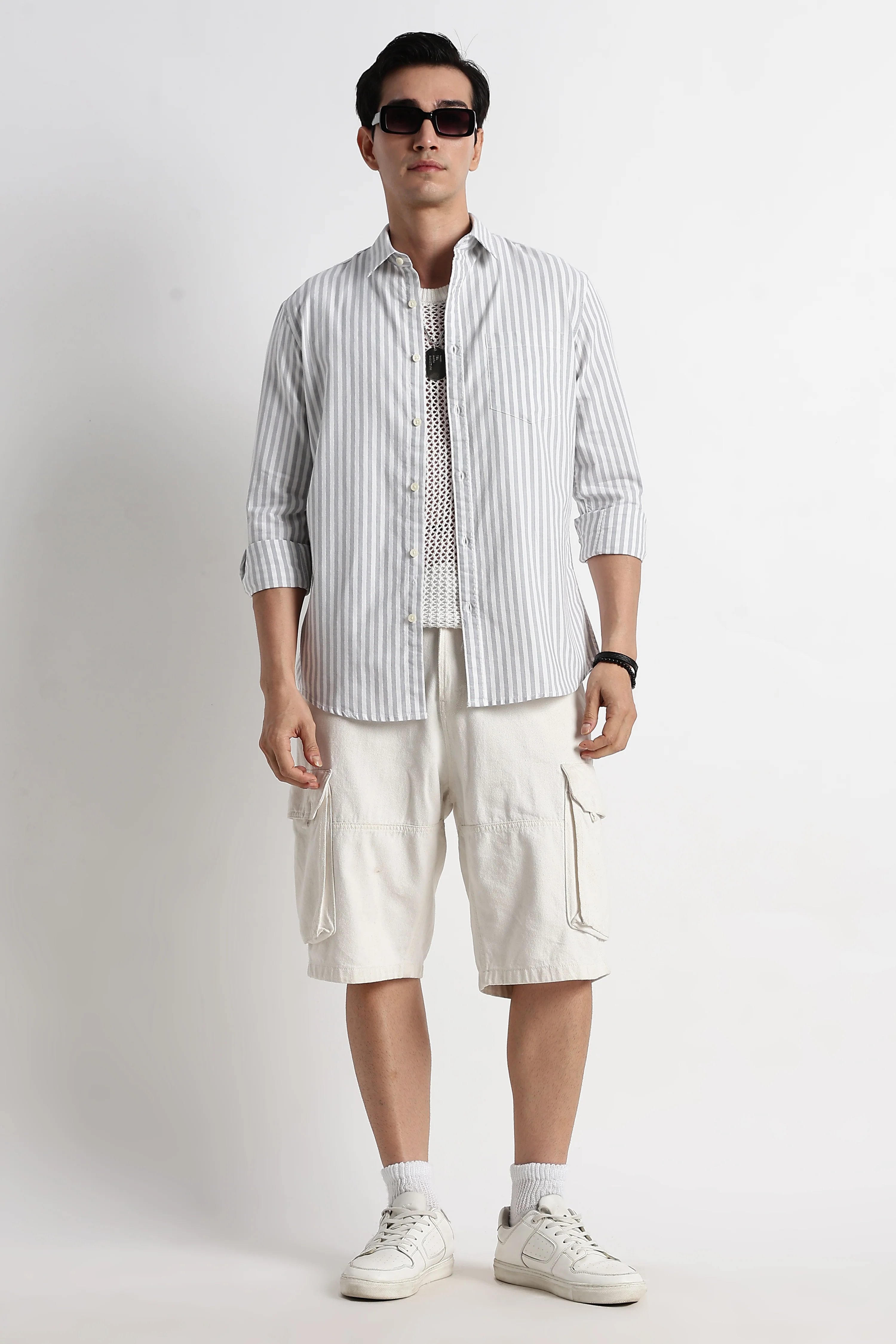 Men Cotton Striped Shirt - Image 6