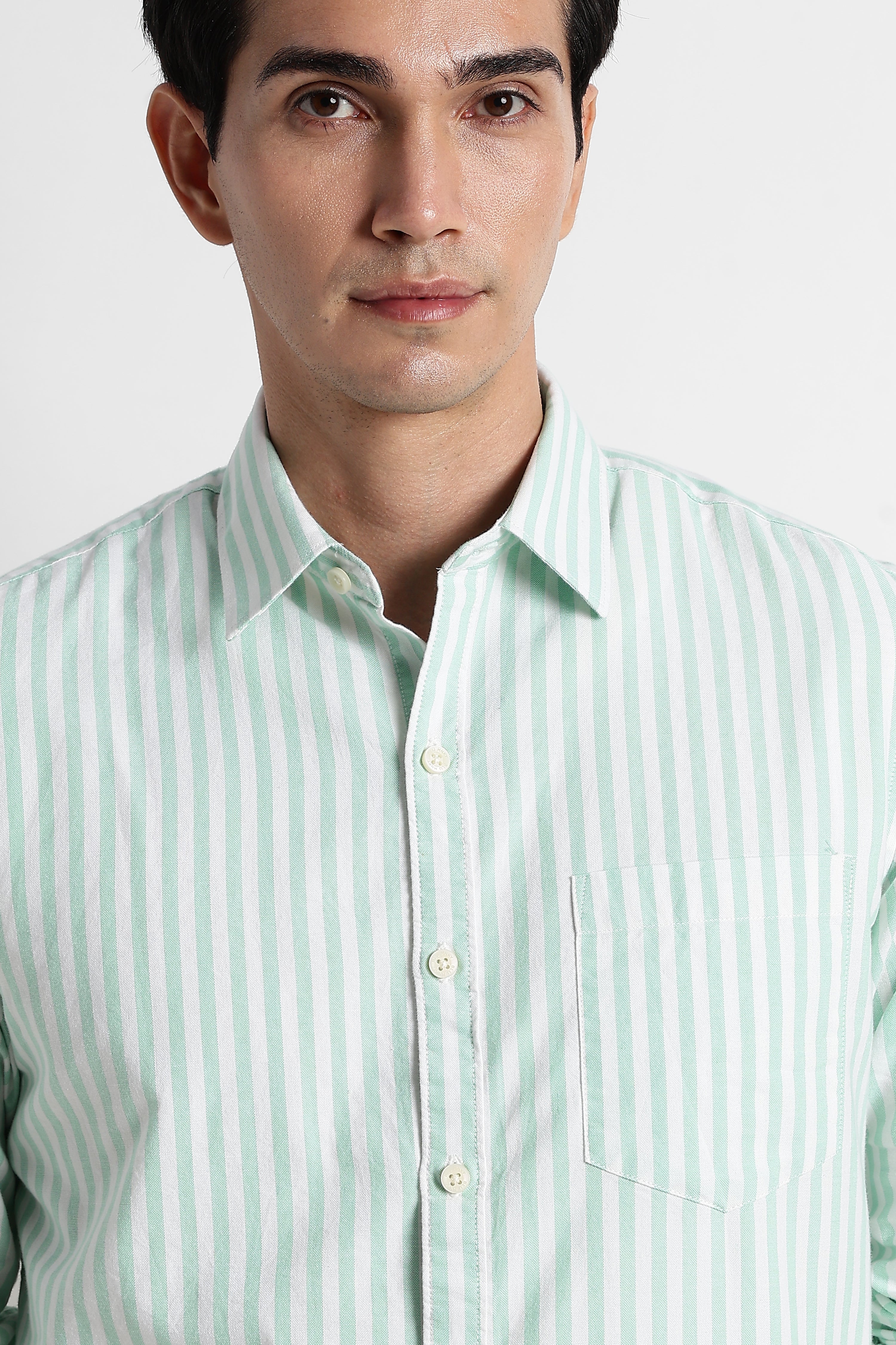 Men Cotton Striped Shirt - Image 3