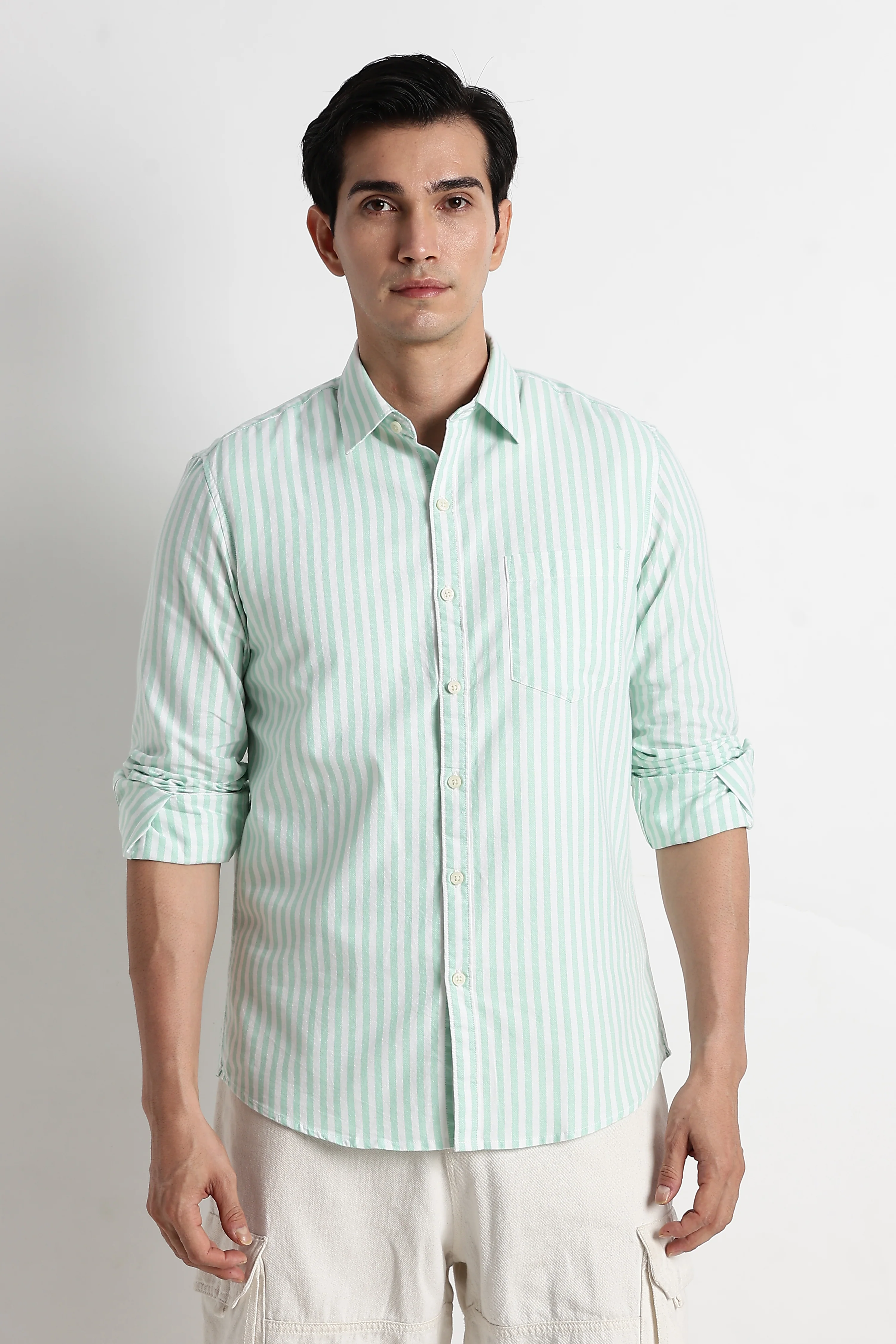 Men Cotton Striped Shirt - Image 6