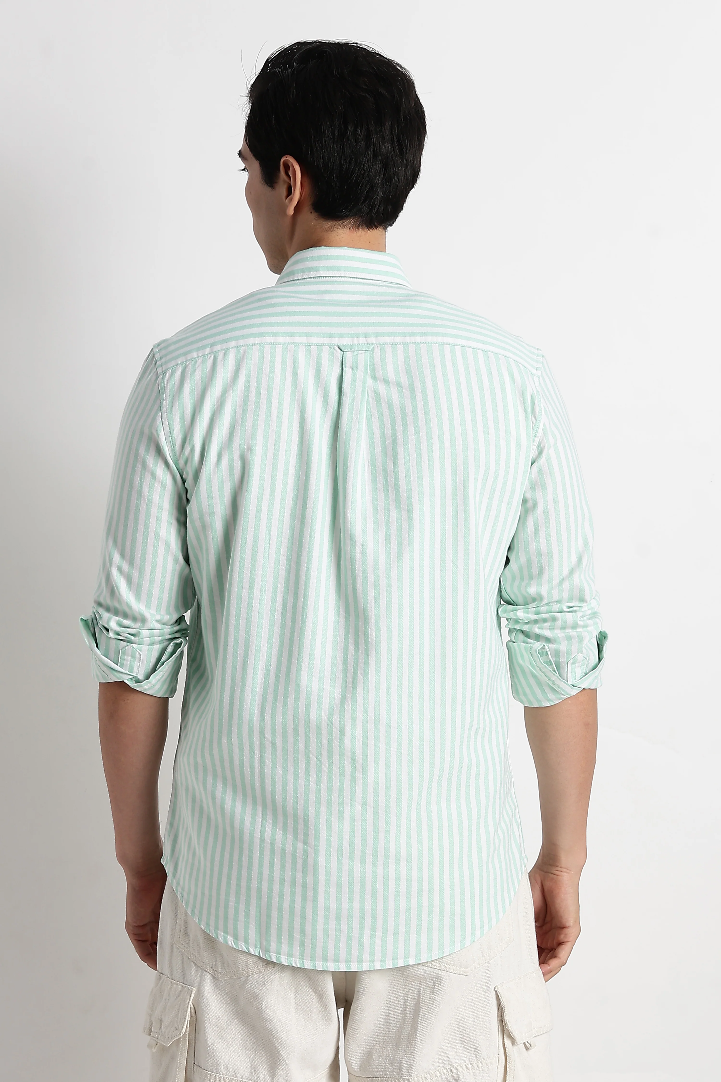 Men Cotton Striped Shirt - Image 9