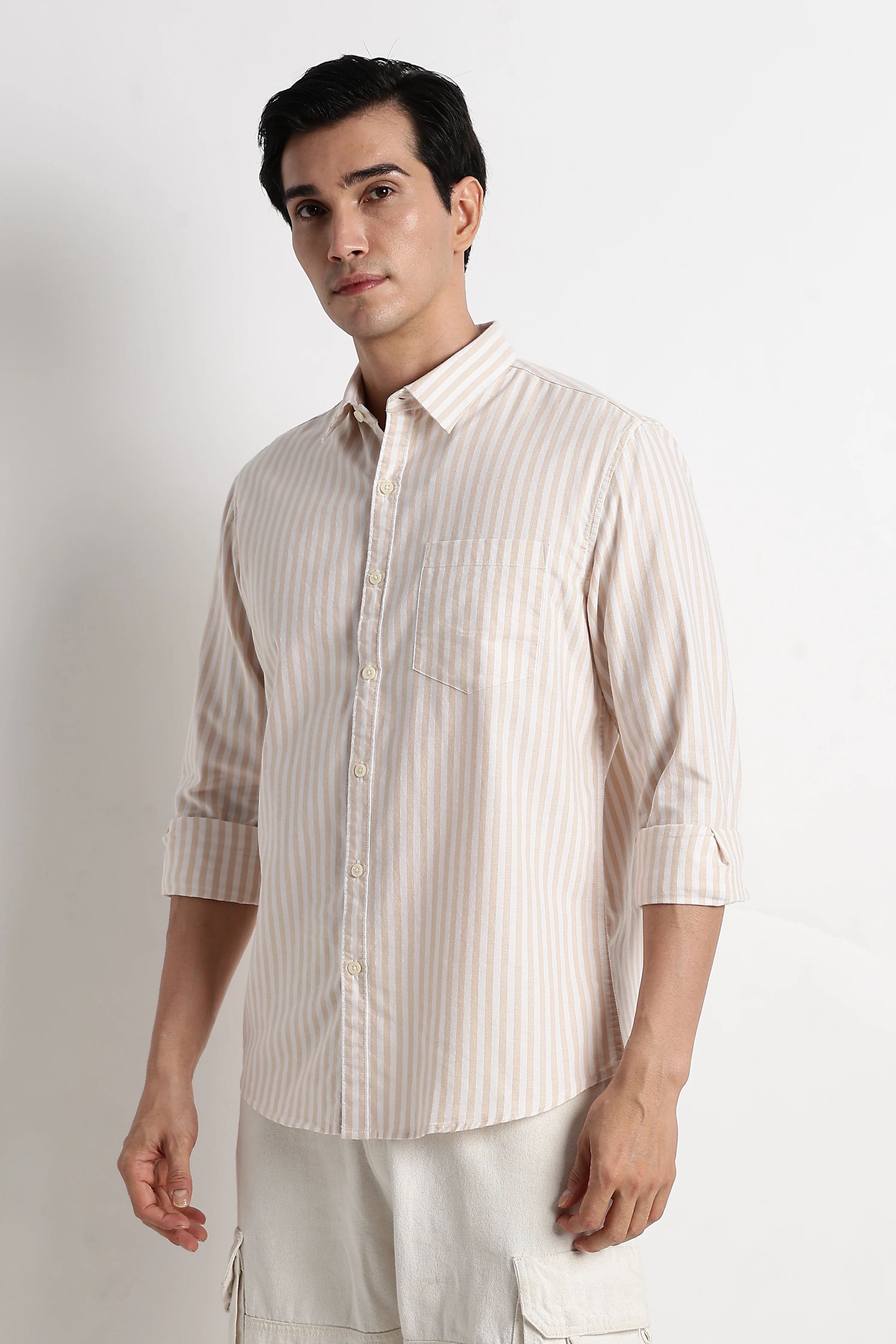 Men Cotton Striped Shirt - Image 2