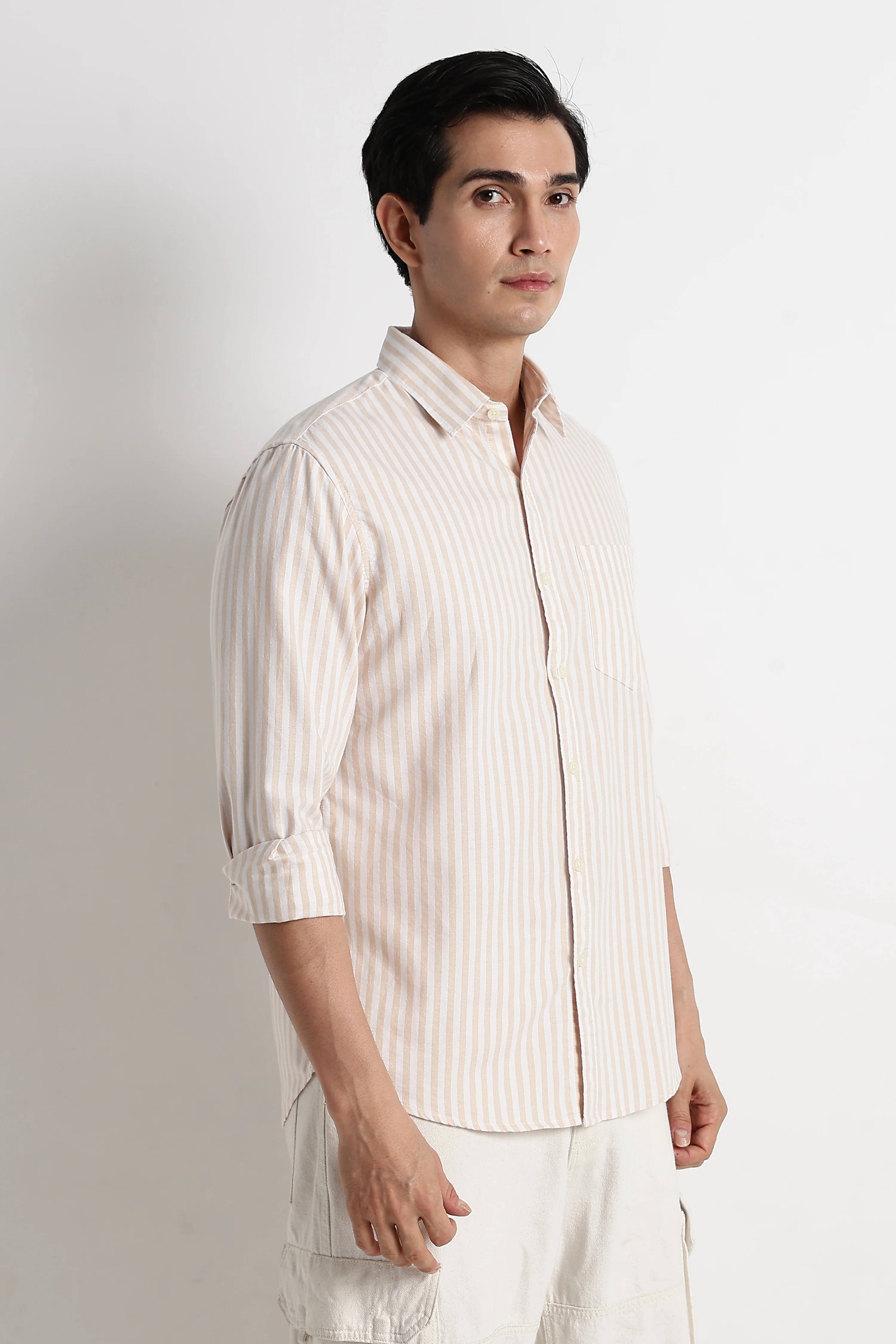 Men Cotton Striped Shirt - Image 4