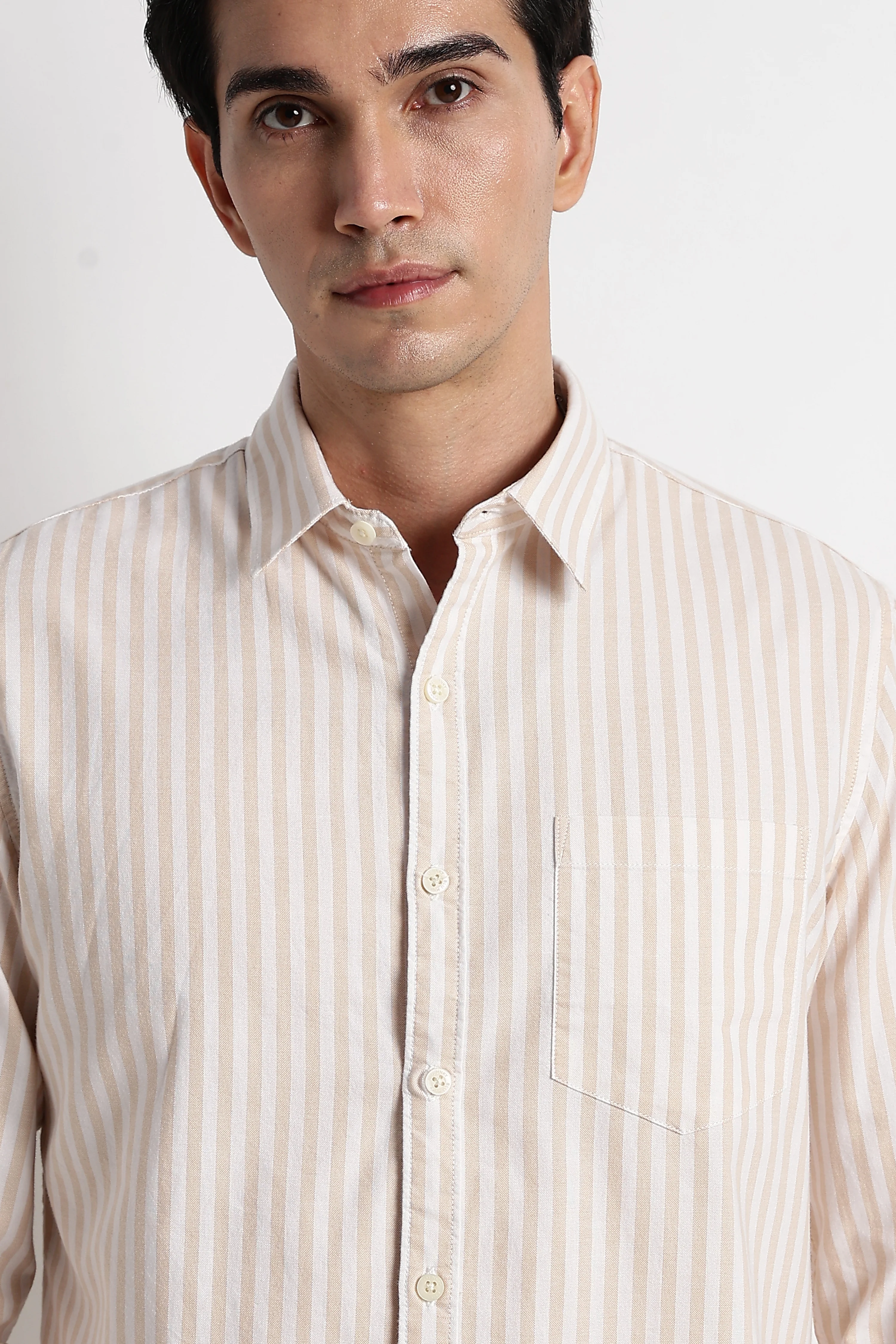 Men Cotton Striped Shirt - Image 5
