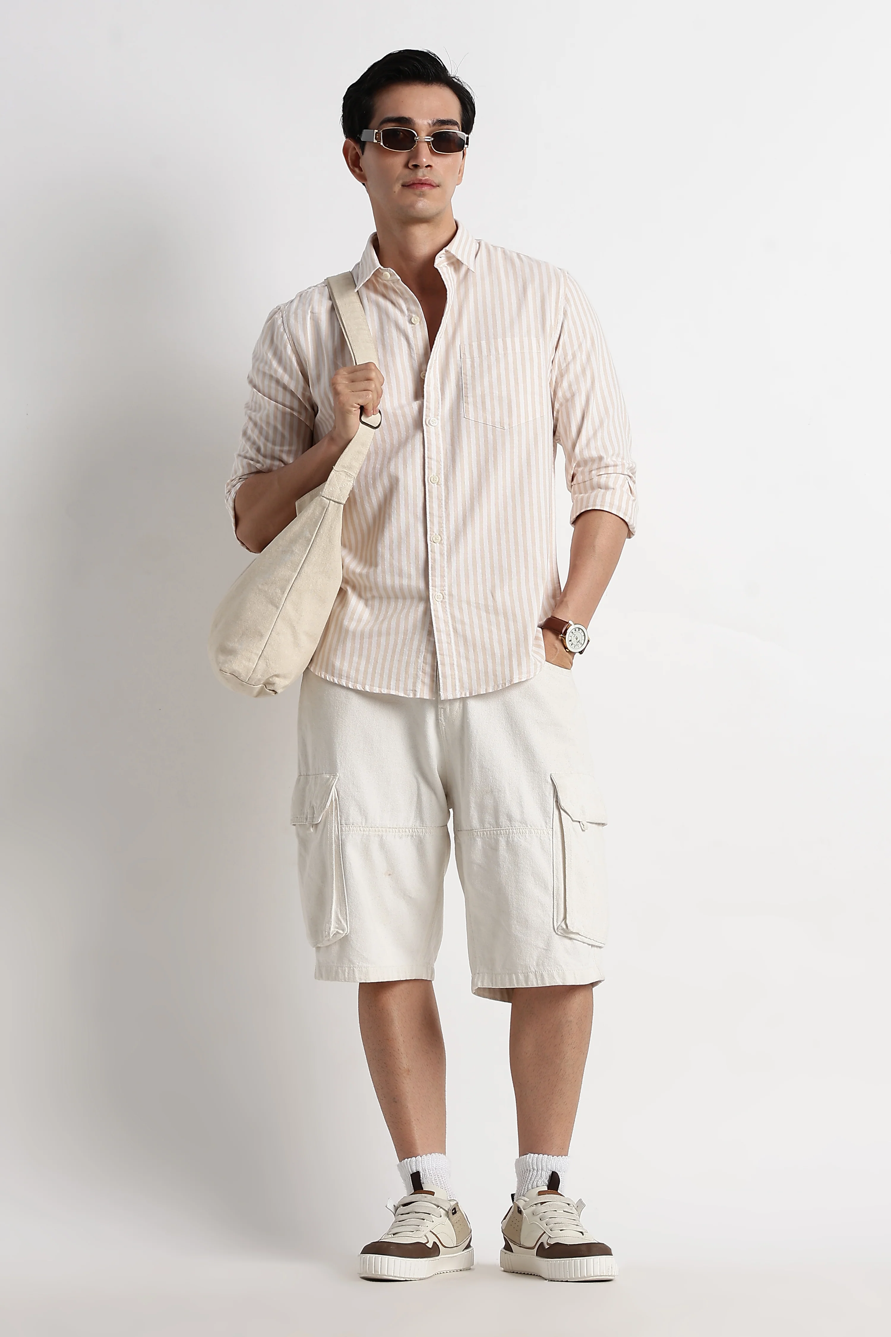 Men Cotton Striped Shirt - Image 7