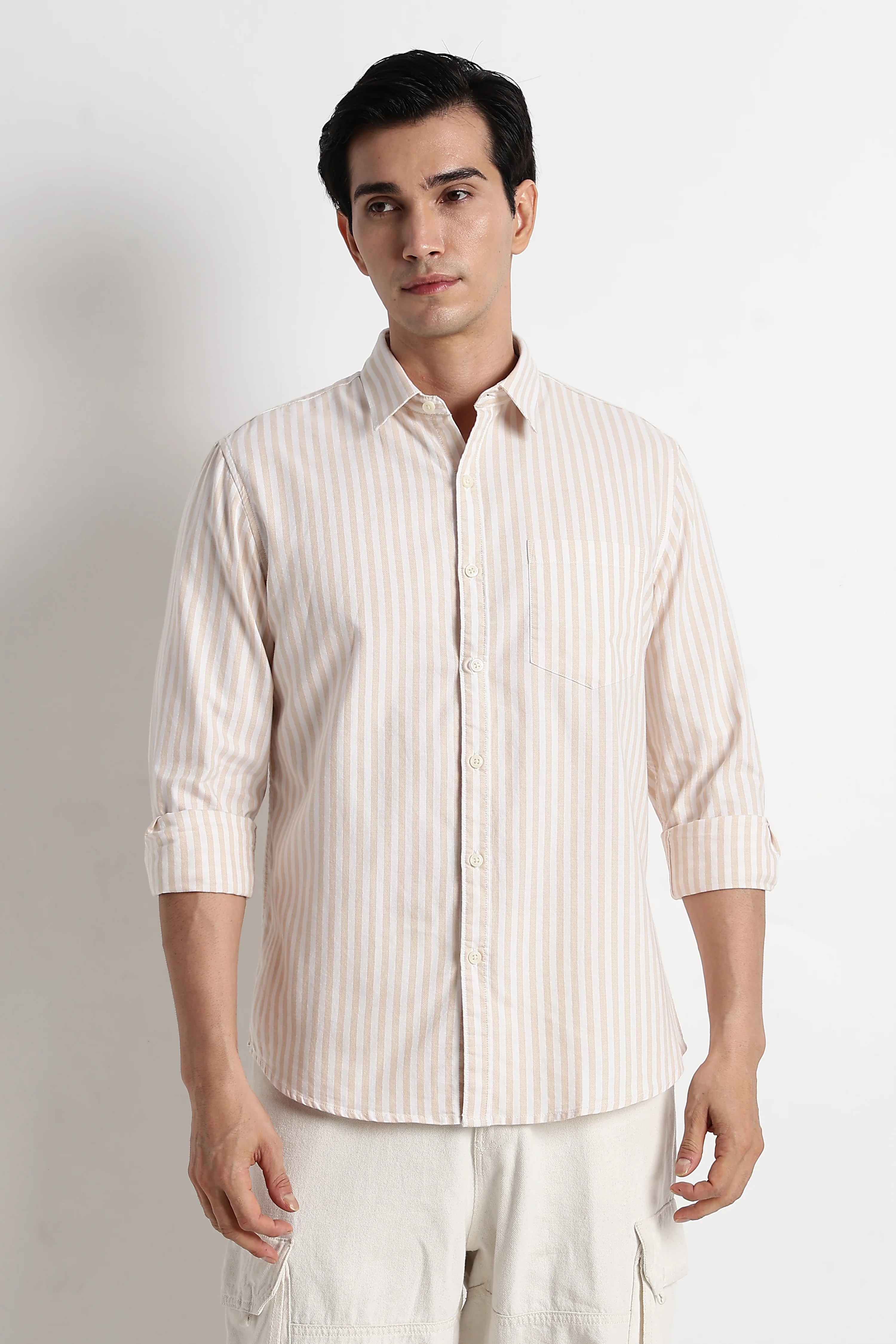 Men Cotton Striped Shirt - Image 8