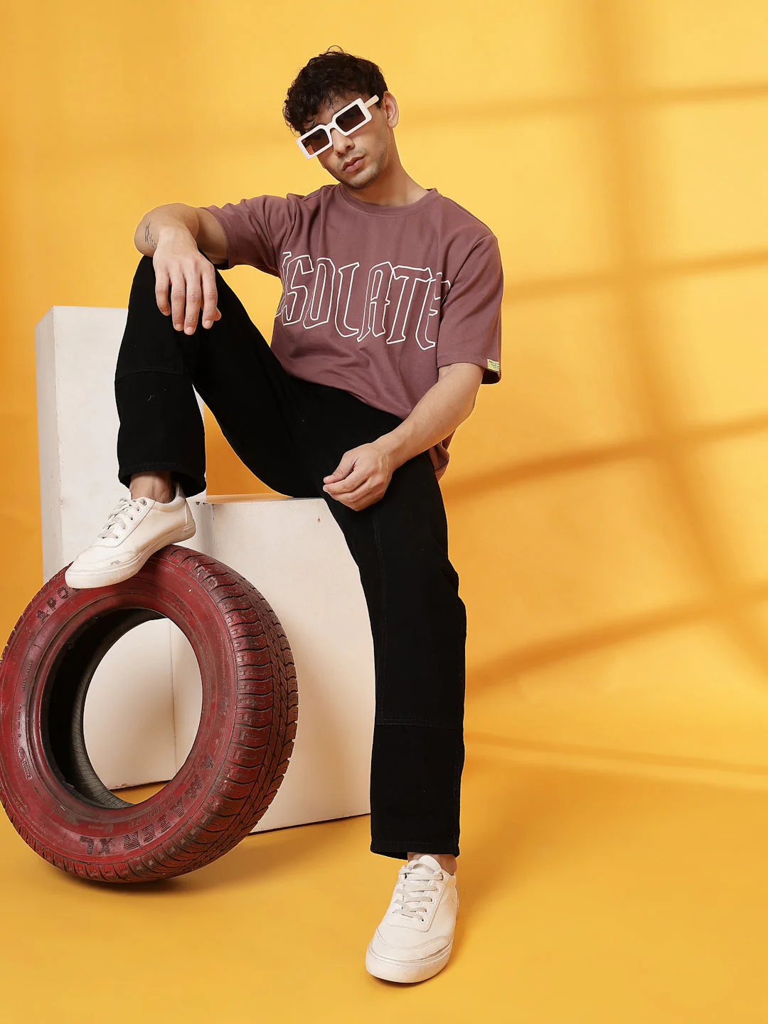 Men Cotton Fabric Terry Back Art T-Shirt - Image 2