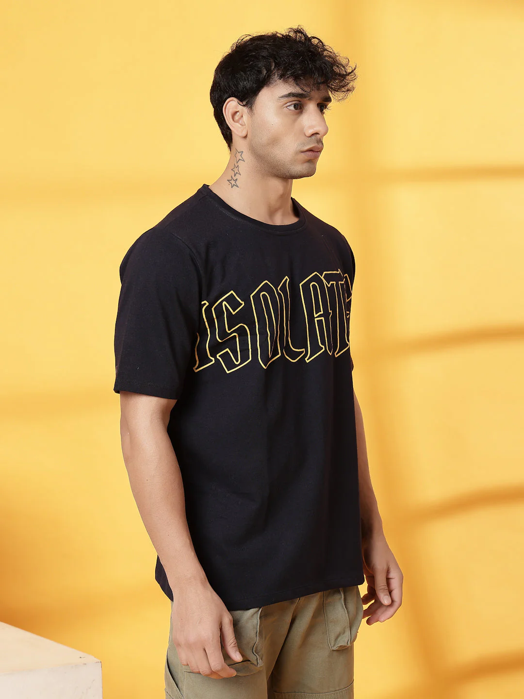 Men Cotton Fabric Terry Back Art T-Shirt - Image 4