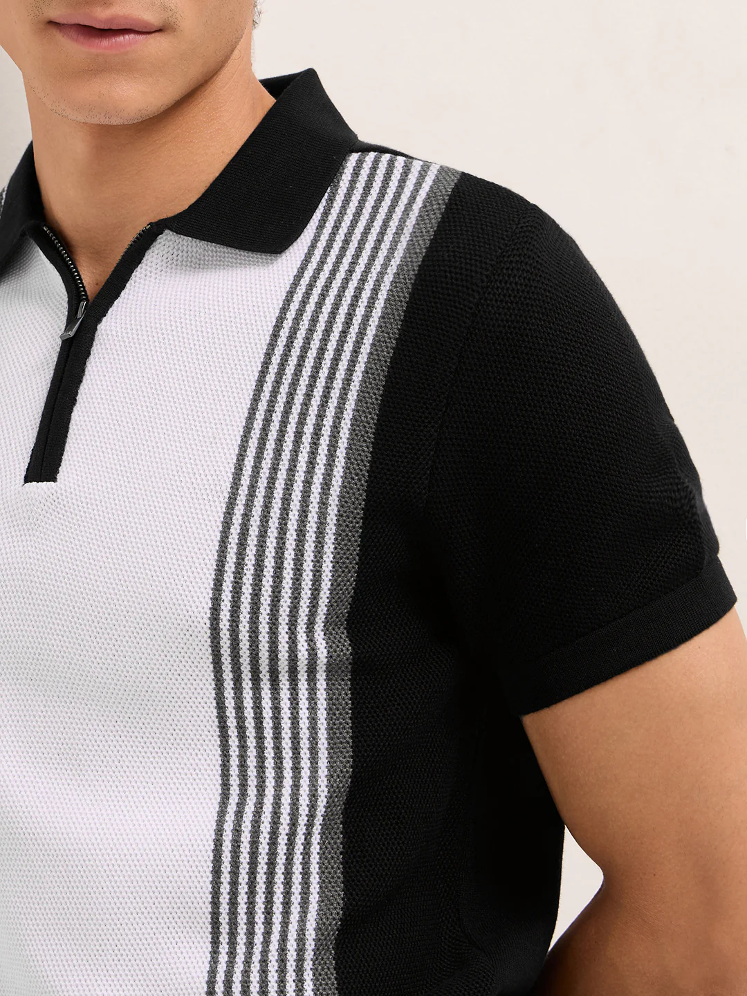 Men Cotton Textured Polo T-Shirt - Image 5