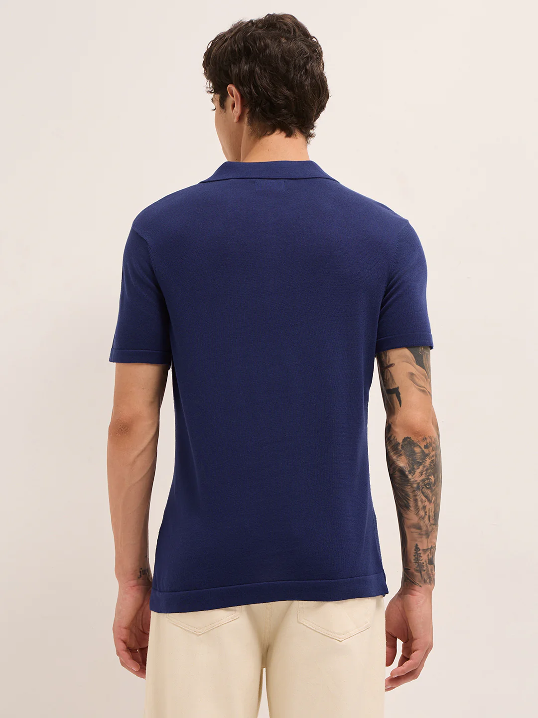 Men Cotton Textured Polo T-Shirt - Image 2