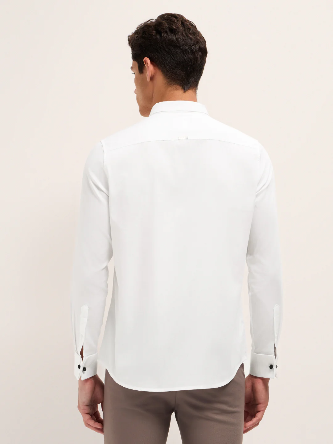 Men Cotton Textured Tailored Fit Formal Shirt - Image 2