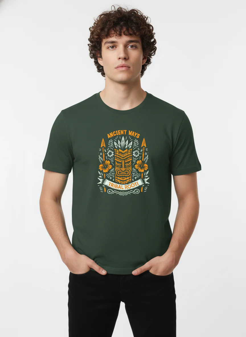 Men Cotton Tribal T-Shirt - Image 11