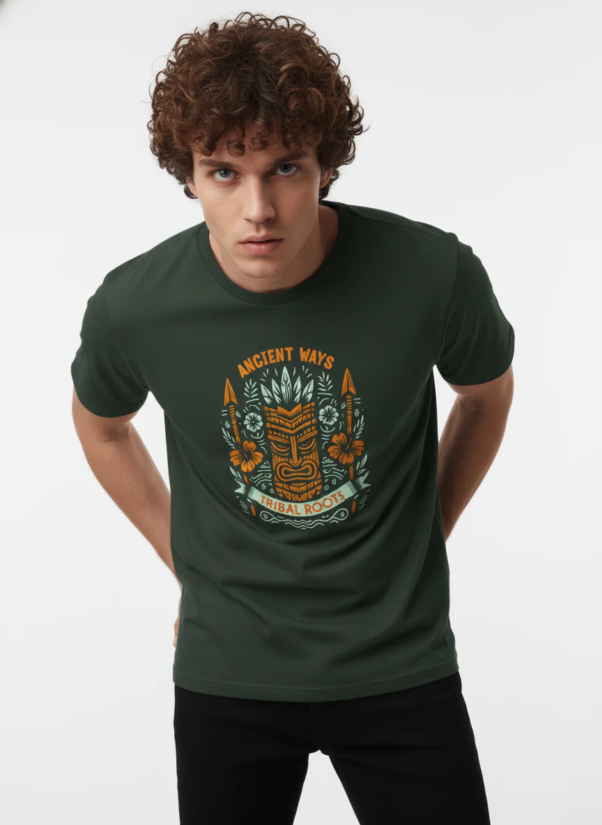 Men Cotton Tribal T-Shirt - Image 12